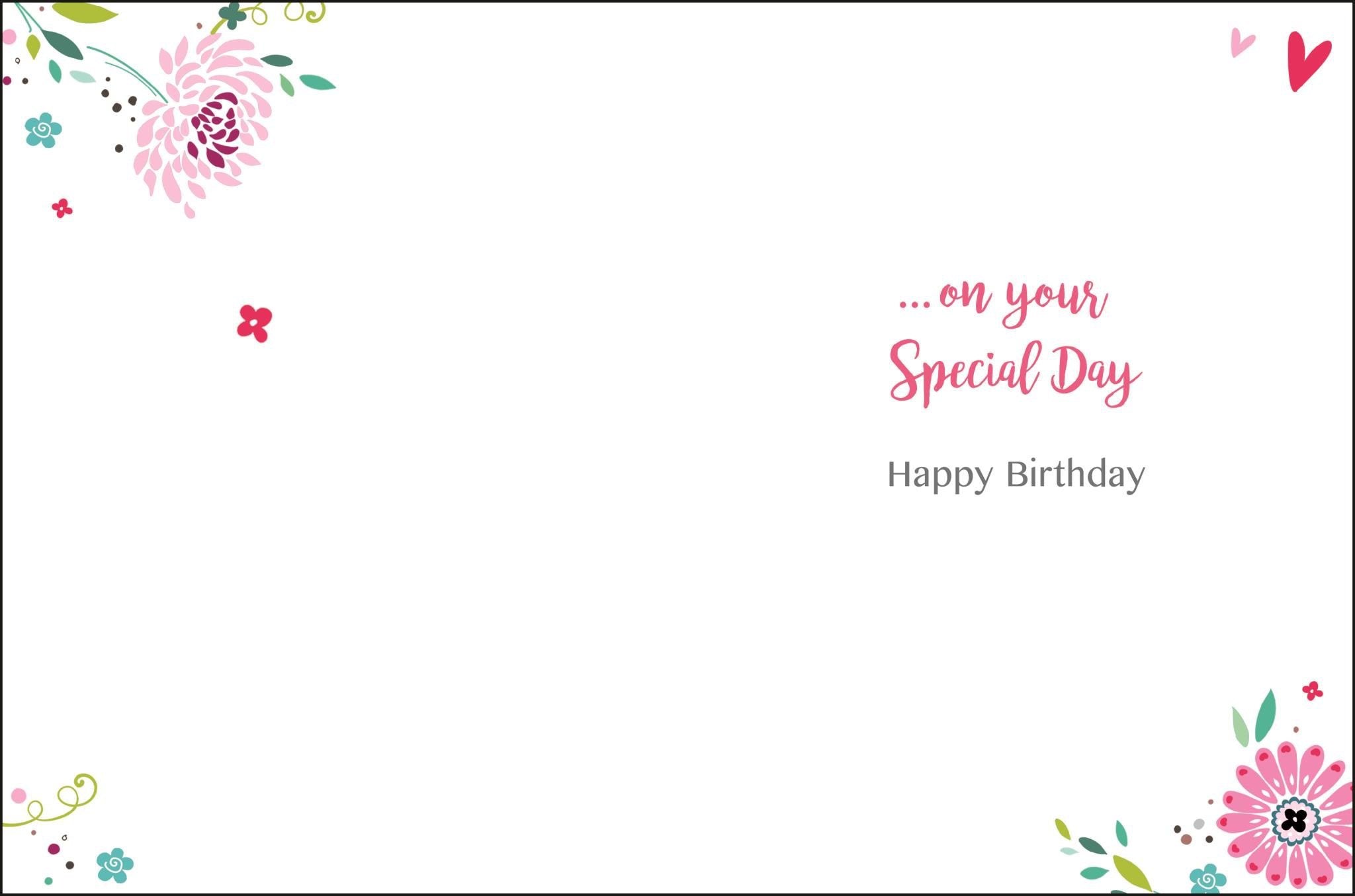 Inside of A Birthday Wish Bouquet Greetings Card