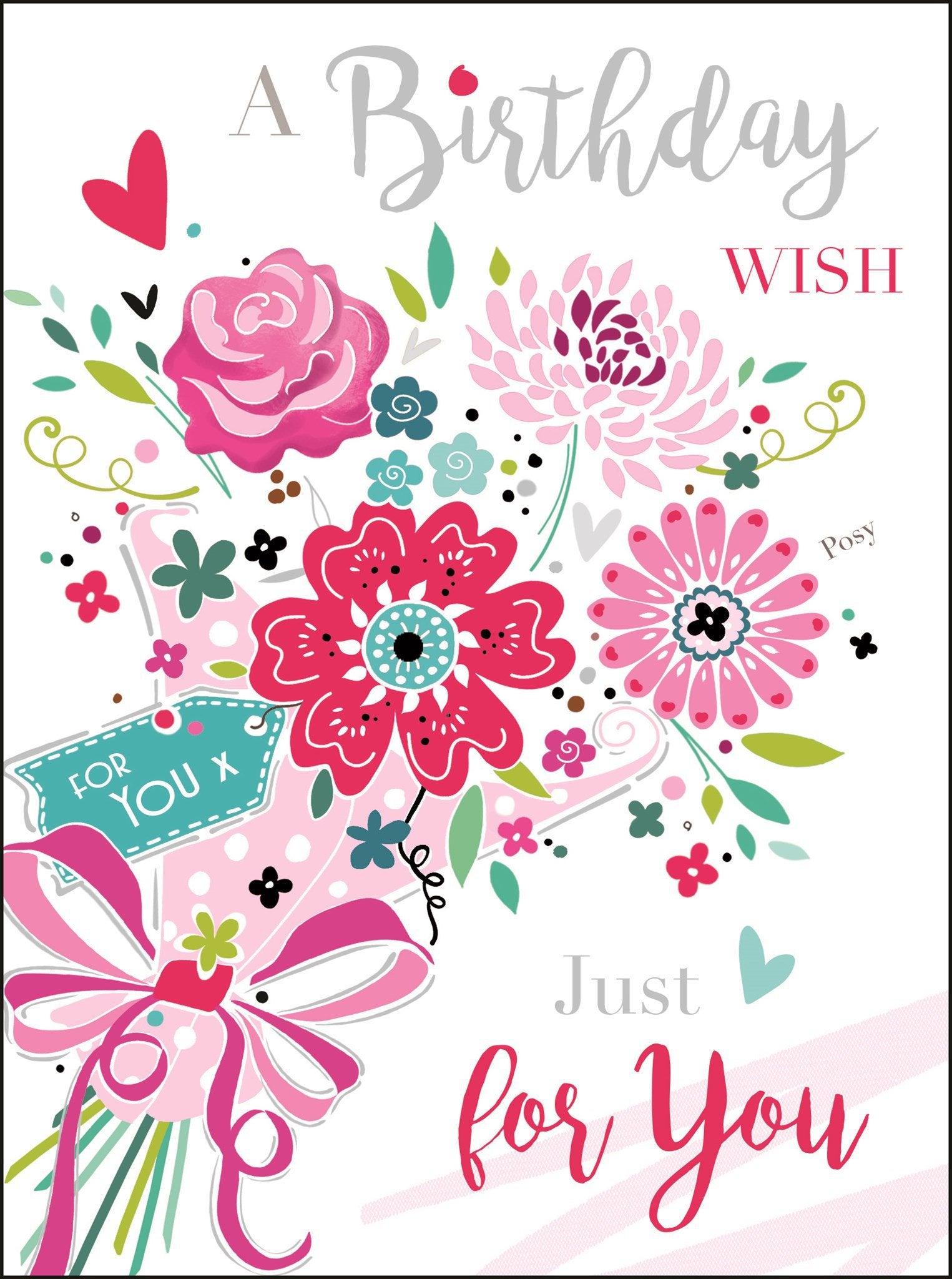 Front of A Birthday Wish Bouquet Greetings Card
