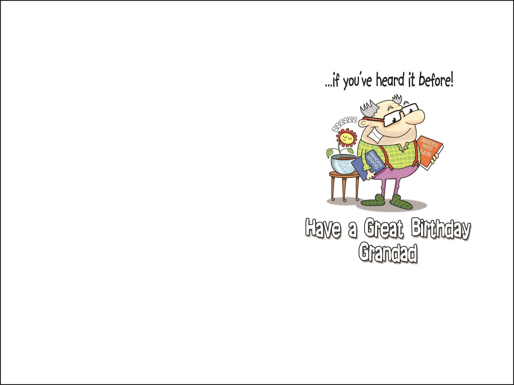 Inside of Grandad Birthday Groovy Greetings Card