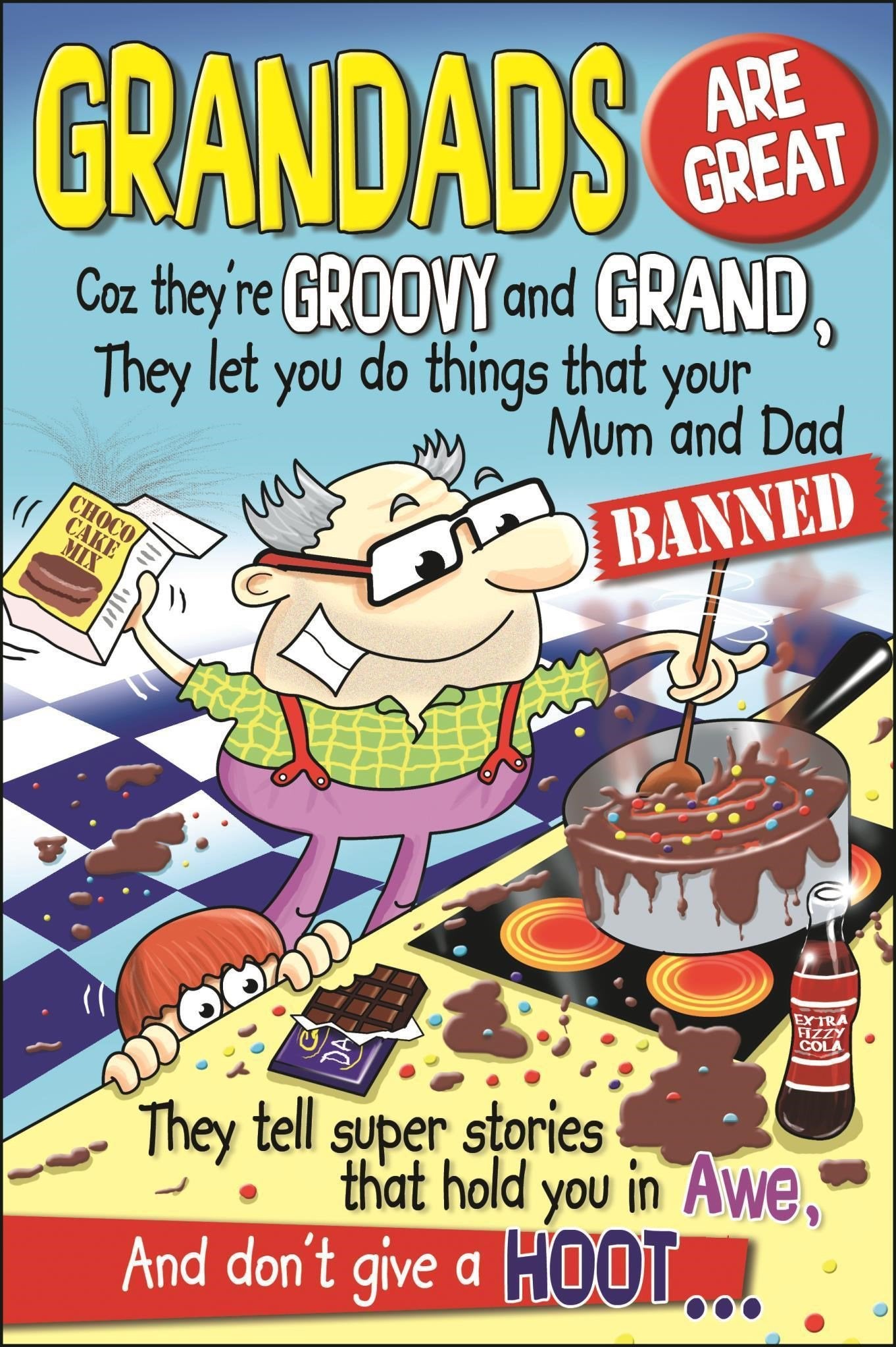 Front of Grandad Birthday Groovy Greetings Card