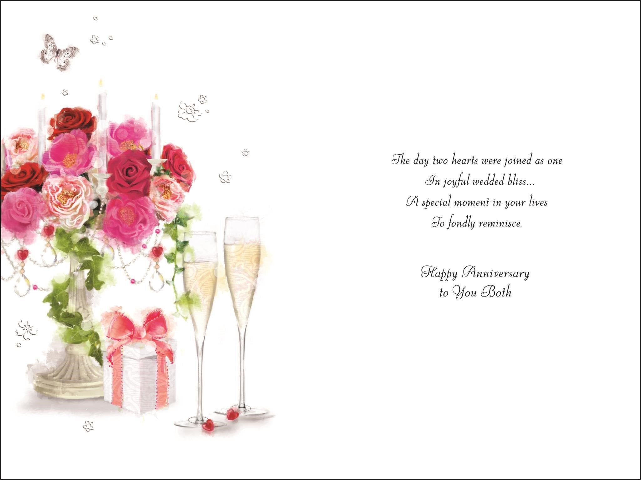 Inside of Anniversary Mum & Dad Flutes Greetings Card