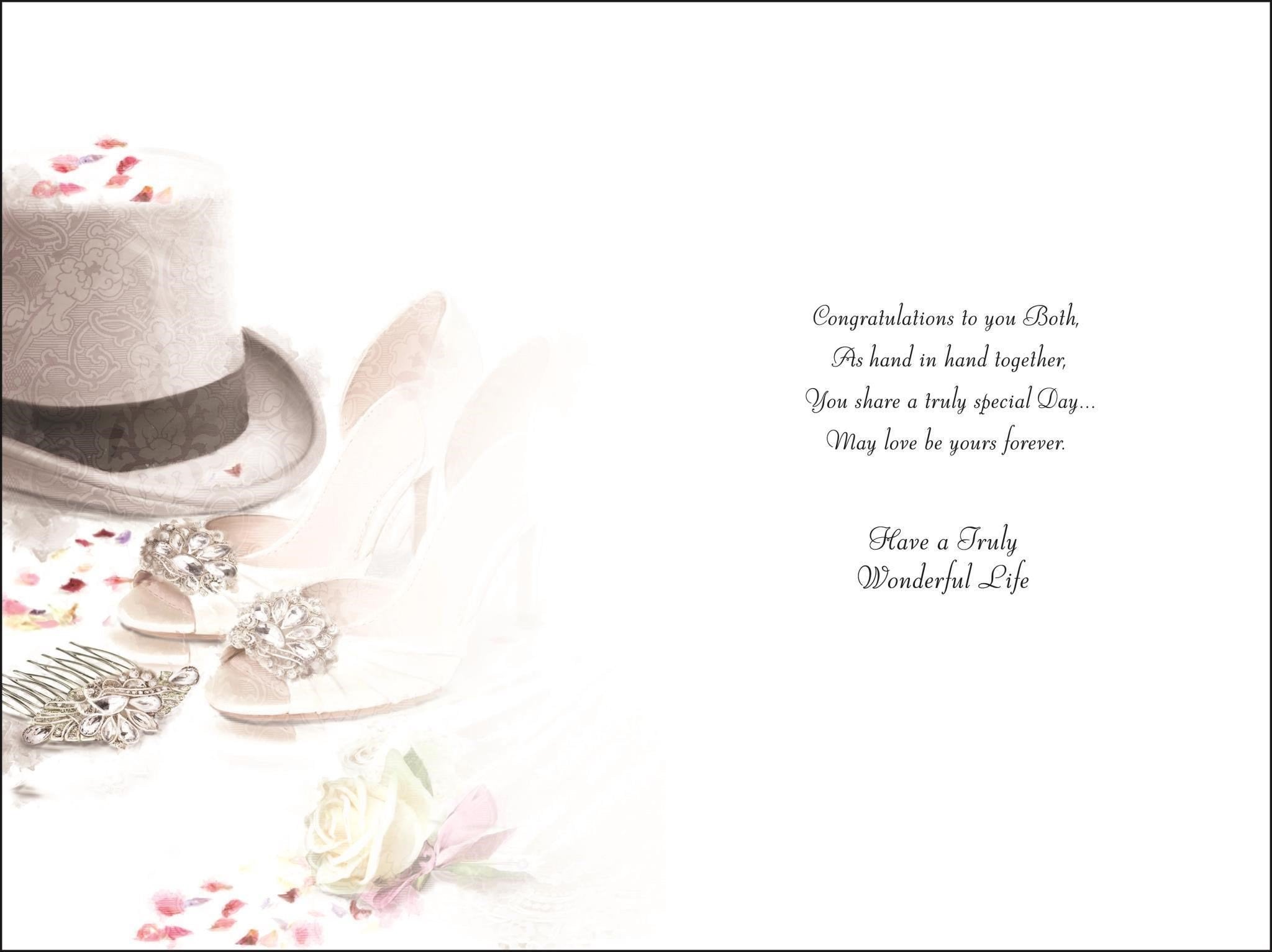 Inside of Wedding Day Shoes Top Hat Greetings Card