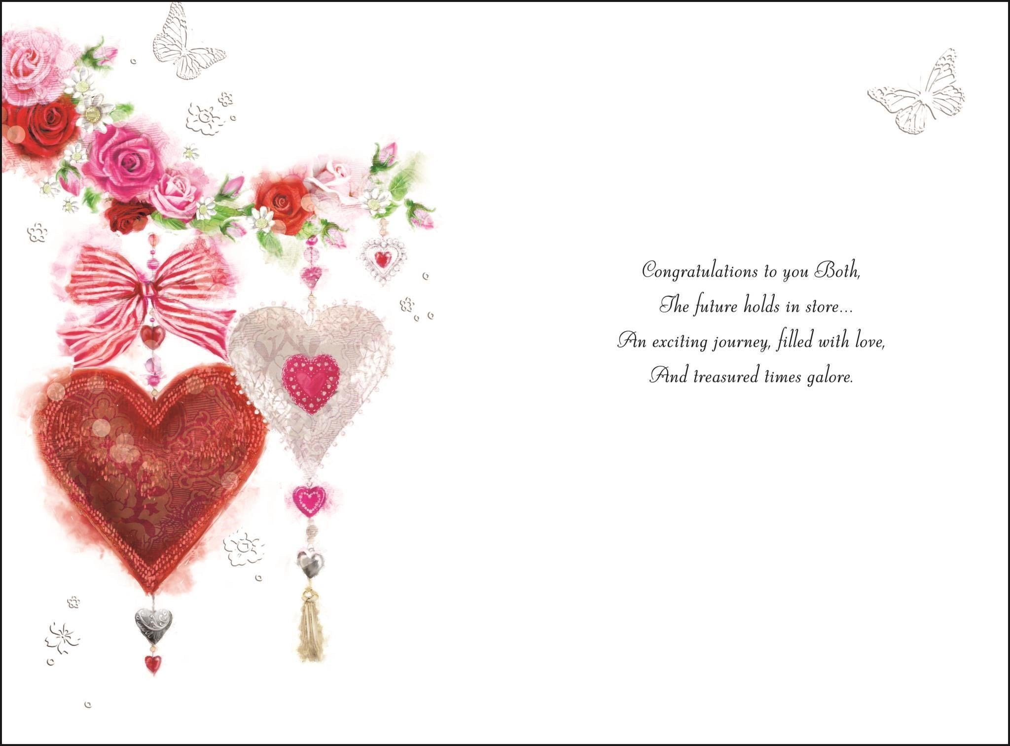 Inside of Engagement Hearts Special Days Greetings Card