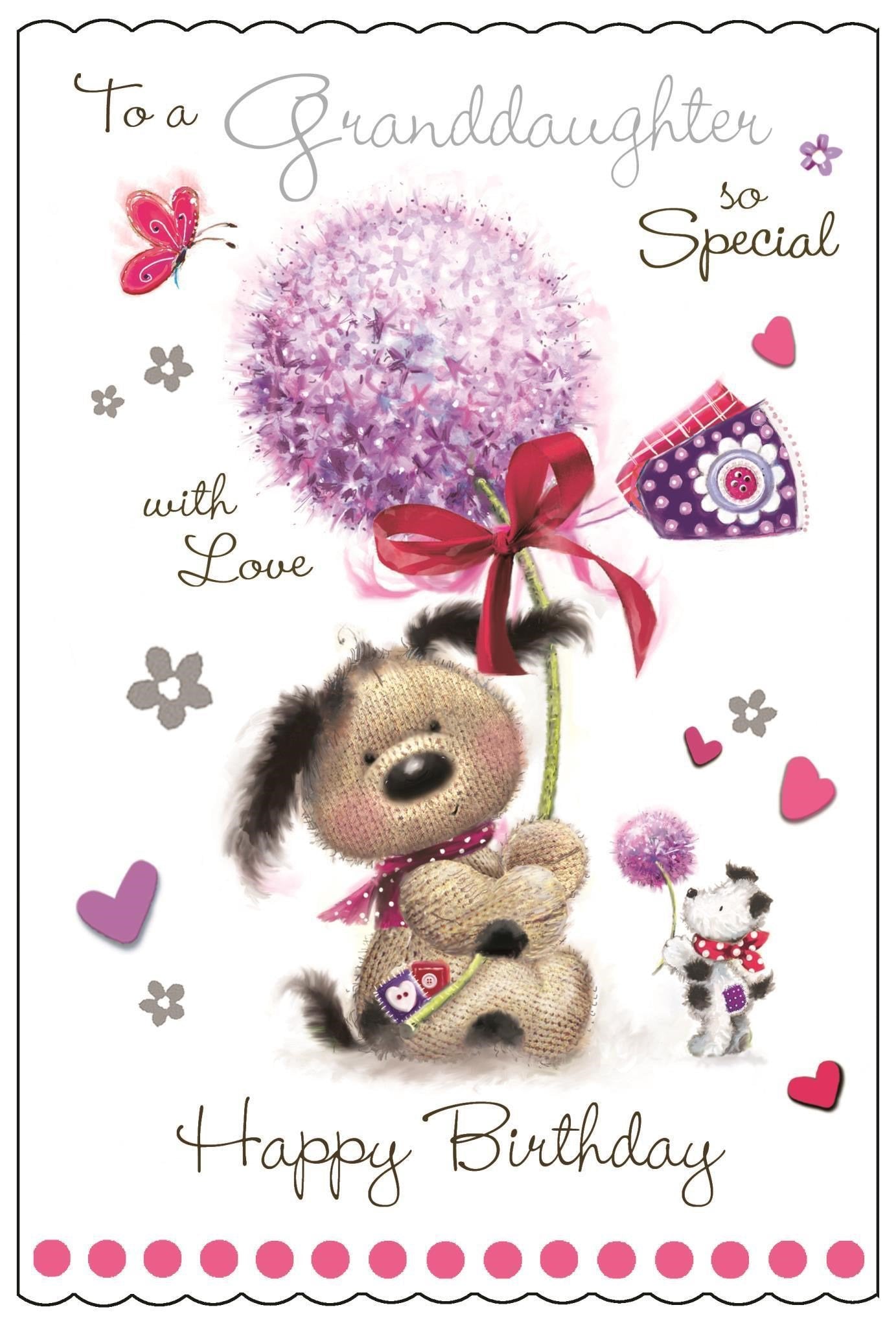 Front of Granddaughter Birthday Dandelion Greetings Card