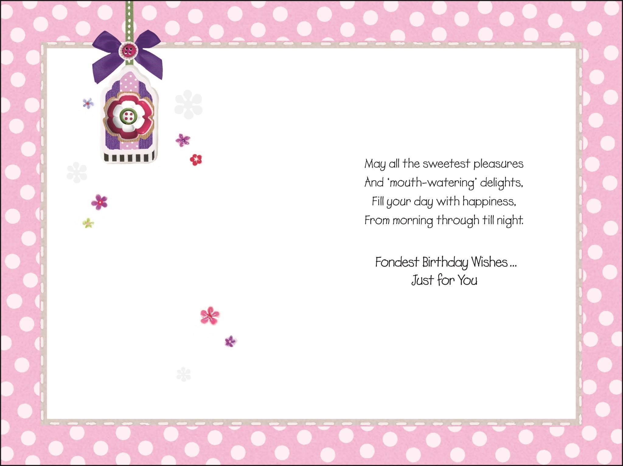 Inside of Sister Birthday Cupcakes Cute Greetings Card