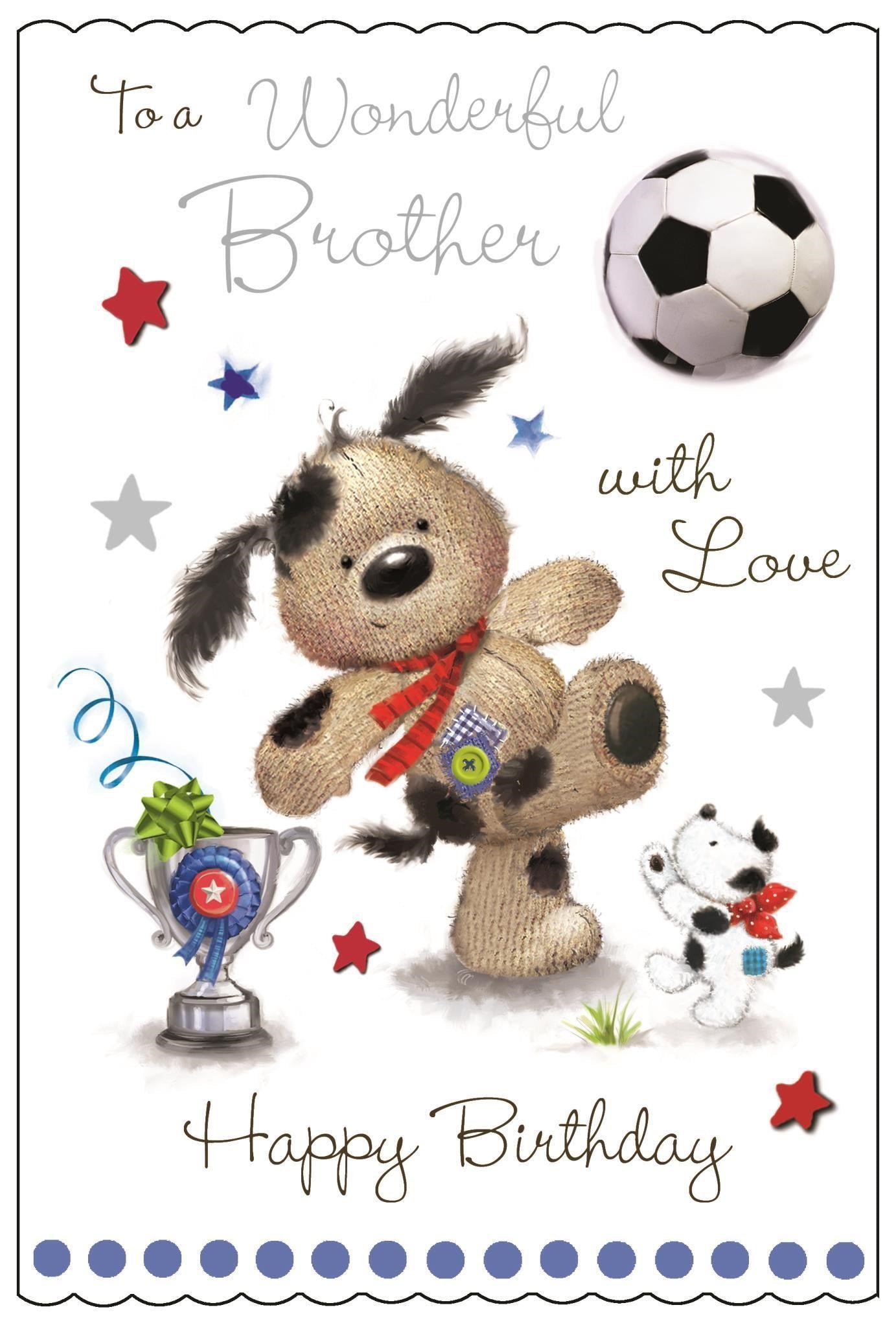 Front of Brother Birthday Love Football Greetings Card