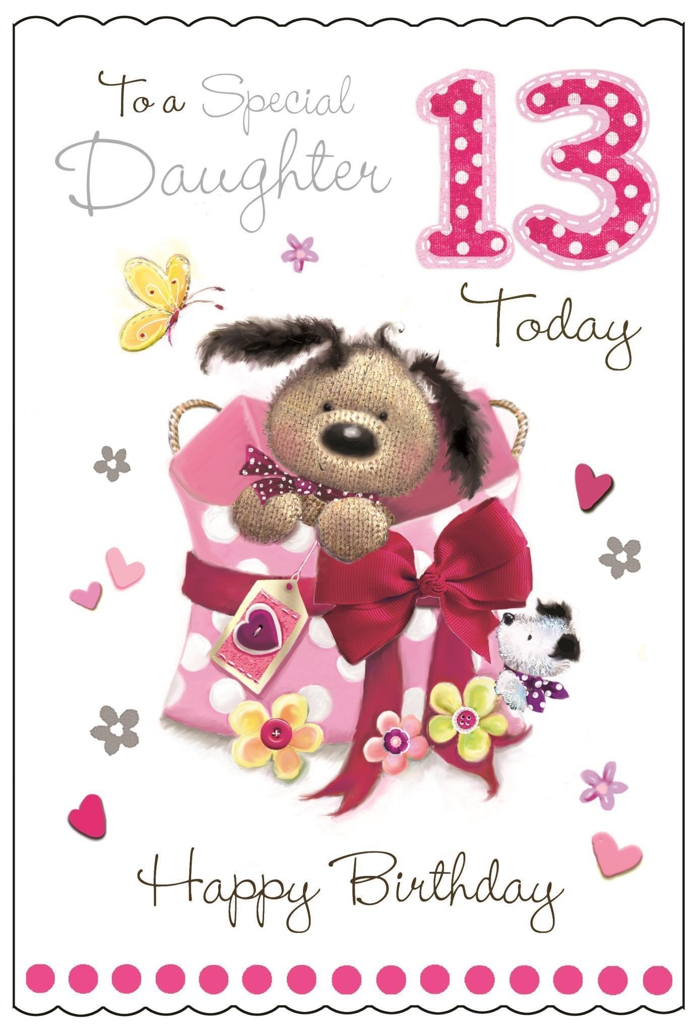 Front of Daughter 13th Birthday Special Greetings Card