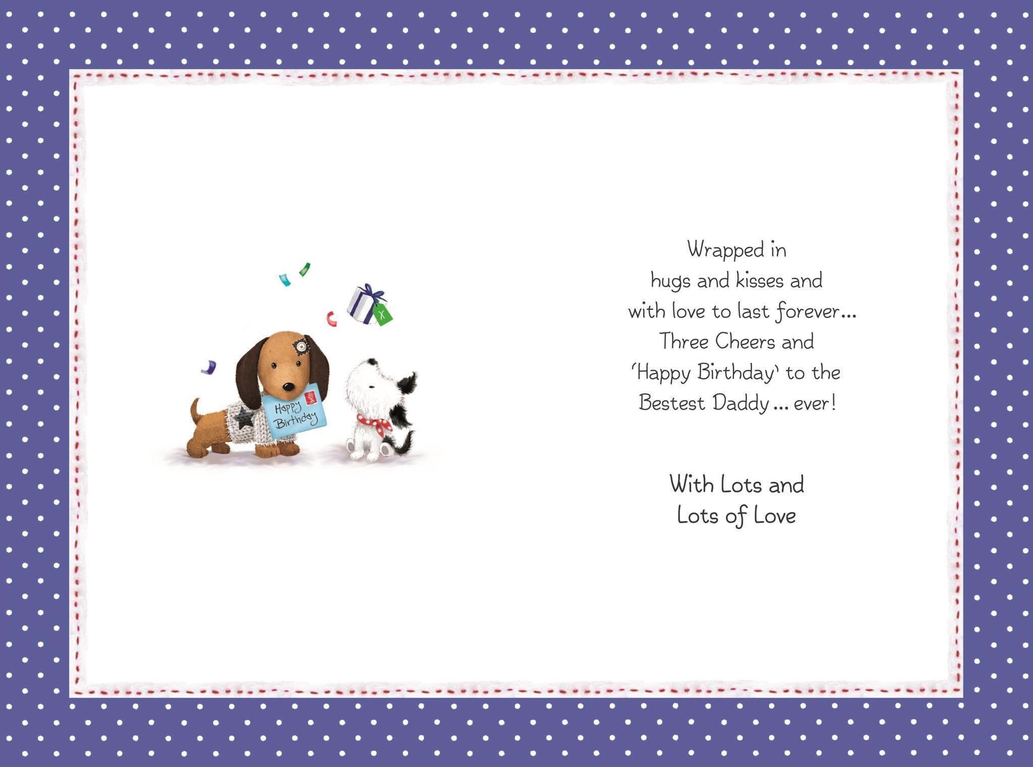 Inside of Daddy Birthday Car Love Greetings Card