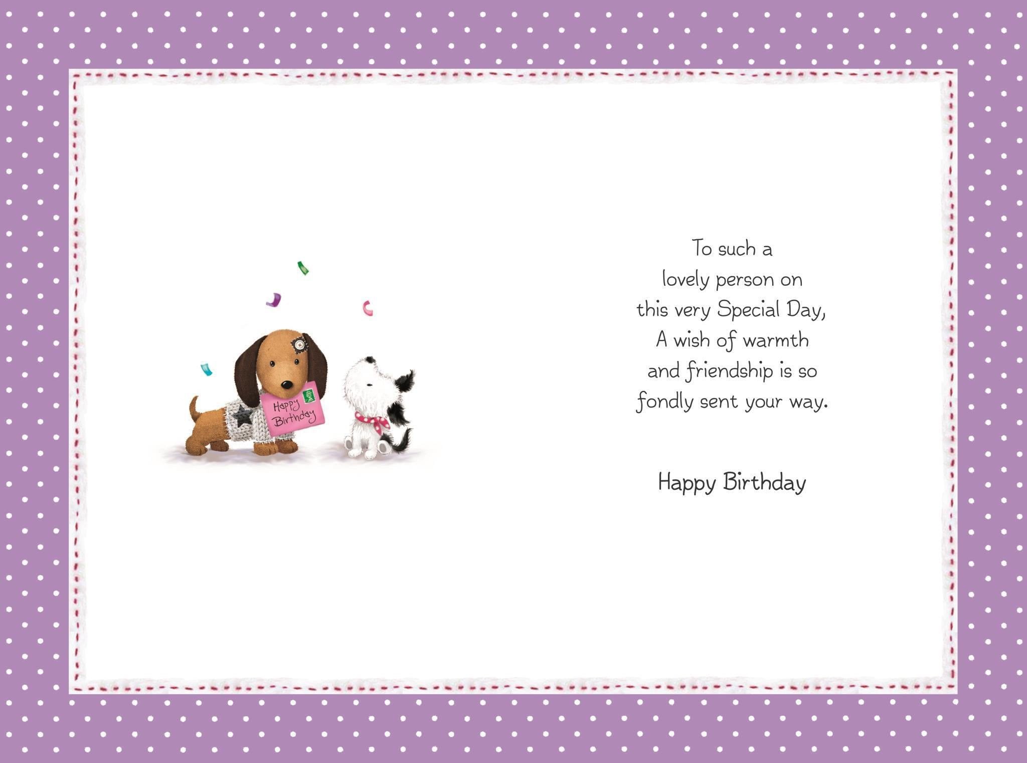 Inside of Special Friend Birthday Cupcake Greetings Card