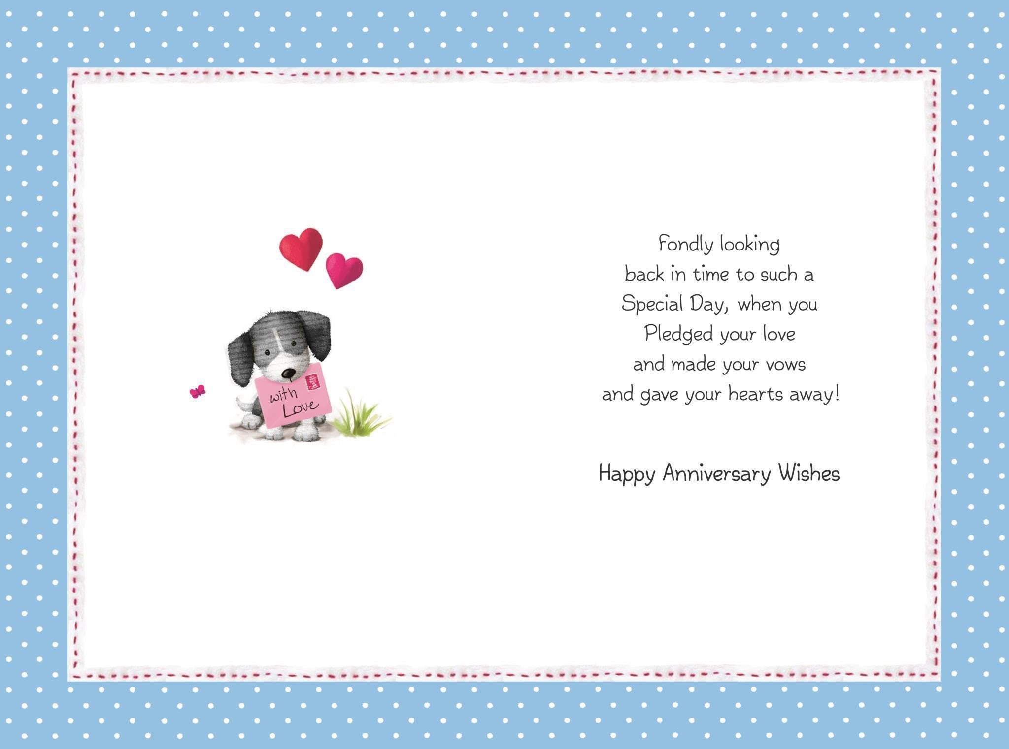 Inside of Daughter & Son in Law Anniversary Greetings Card