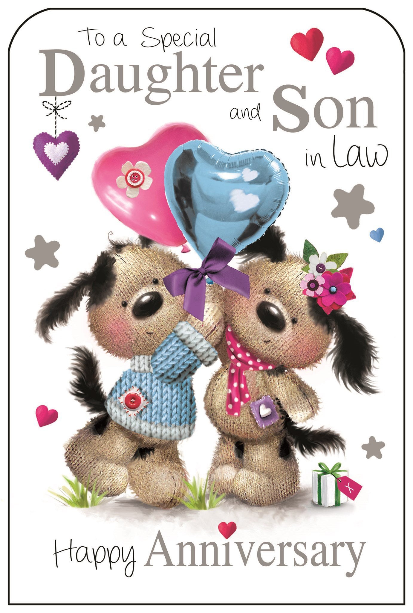 Front of Daughter & Son in Law Anniversary Greetings Card