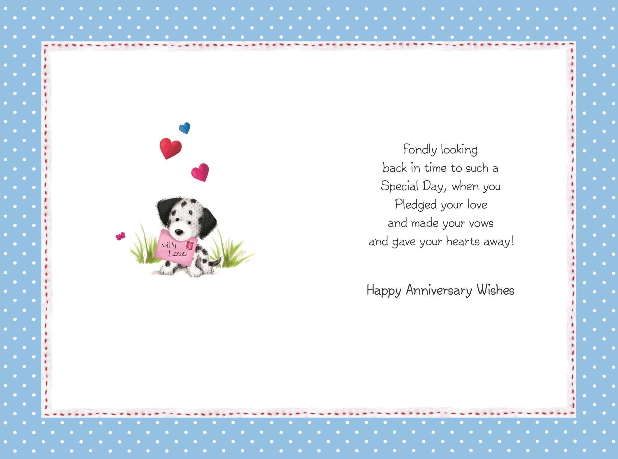 Inside of Son & Daughter in Law Anniversary Greetings Card