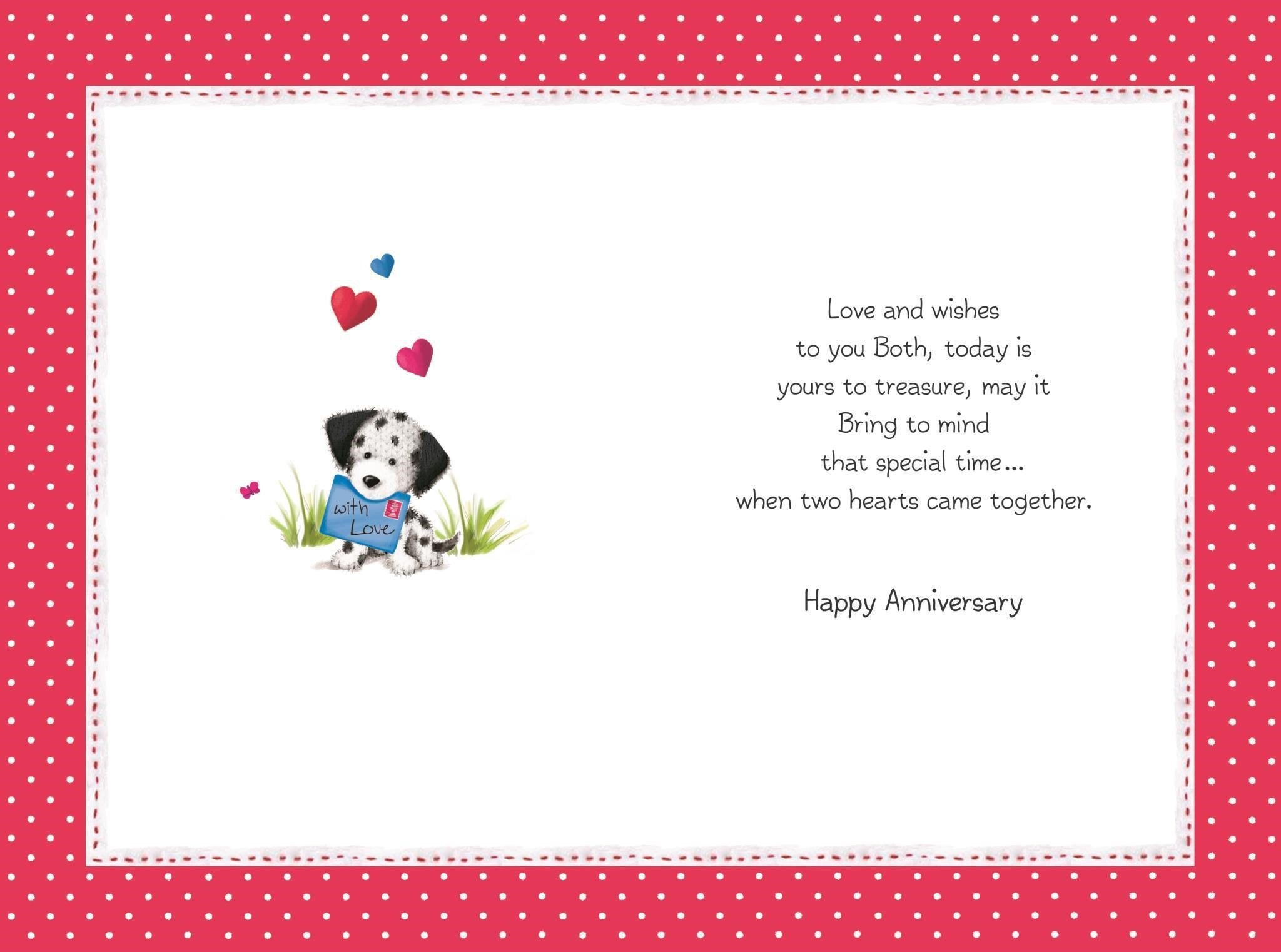 Inside of Sister & Brother in Law Anniversary Greetings Card