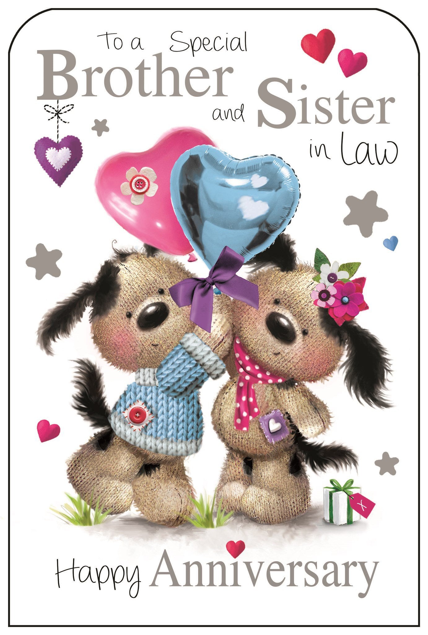 Front of Brother & Sister in Law Anniversary Greetings Card