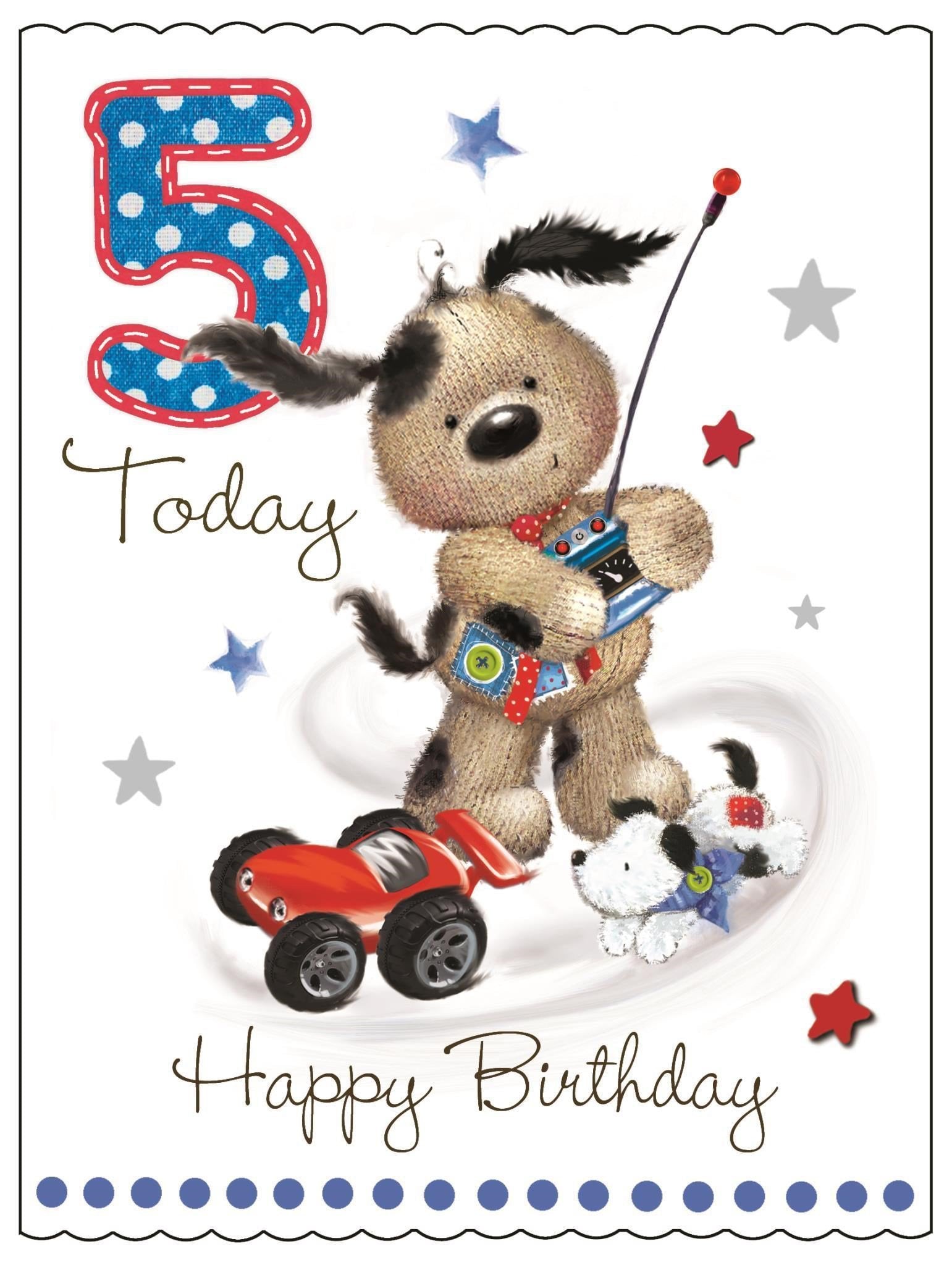 Front of 5th Birthday RC Car Greetings Card
