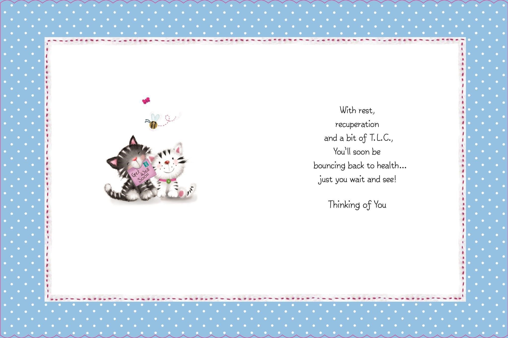 Inside of Get Well Cute Greetings Card