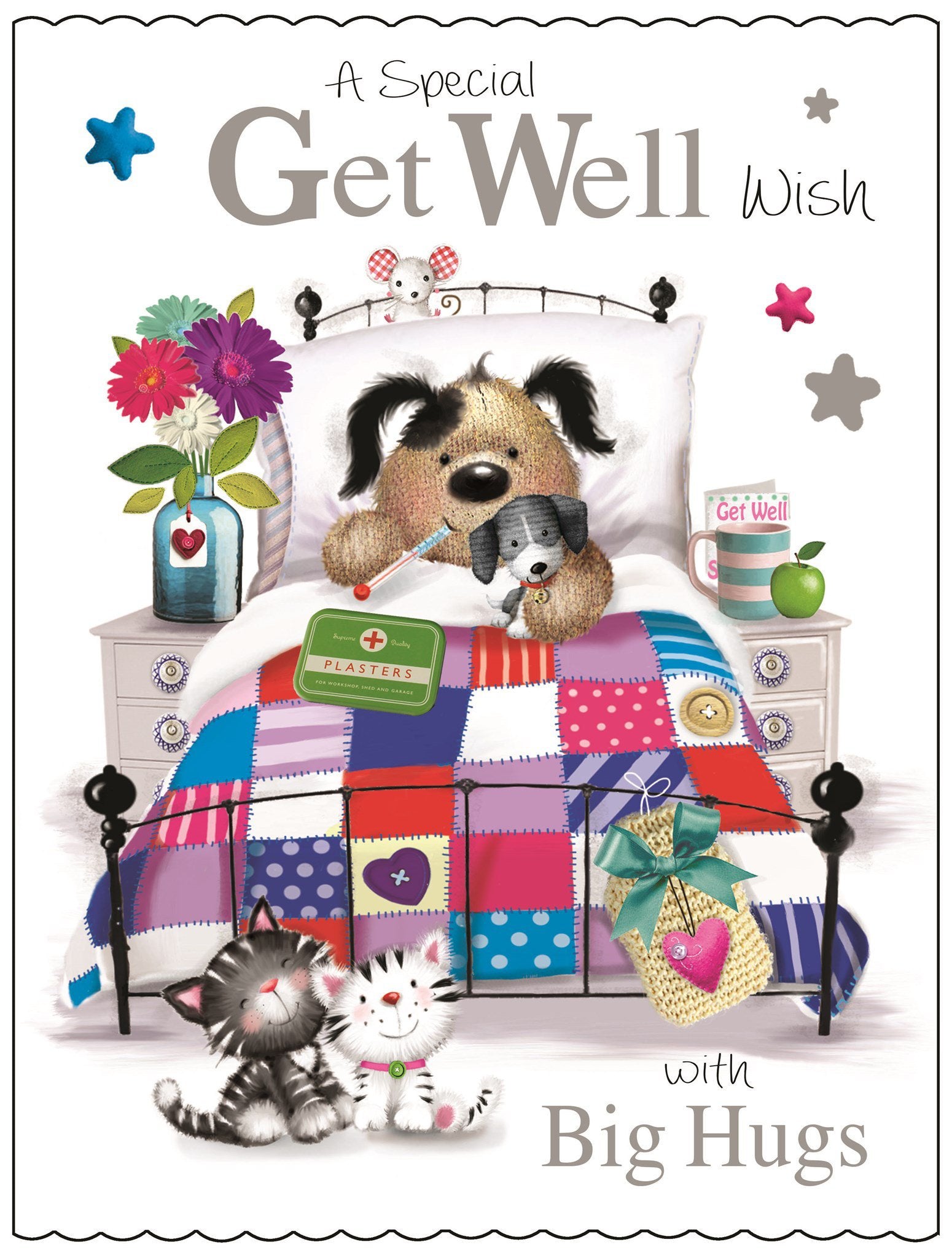 Front of Get Well Cute Greetings Card