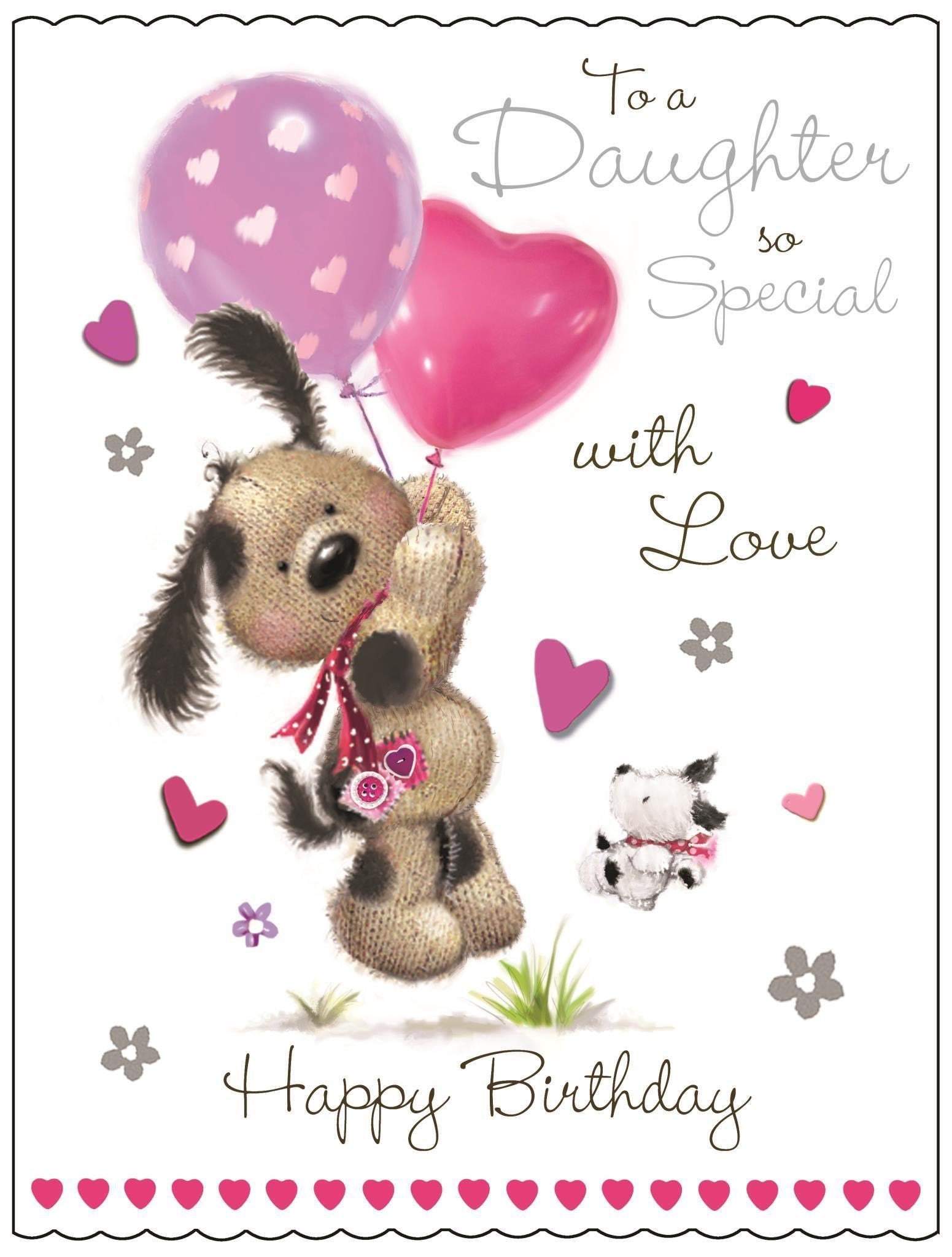 Front of Daughter Birthday Cute Greetings Card