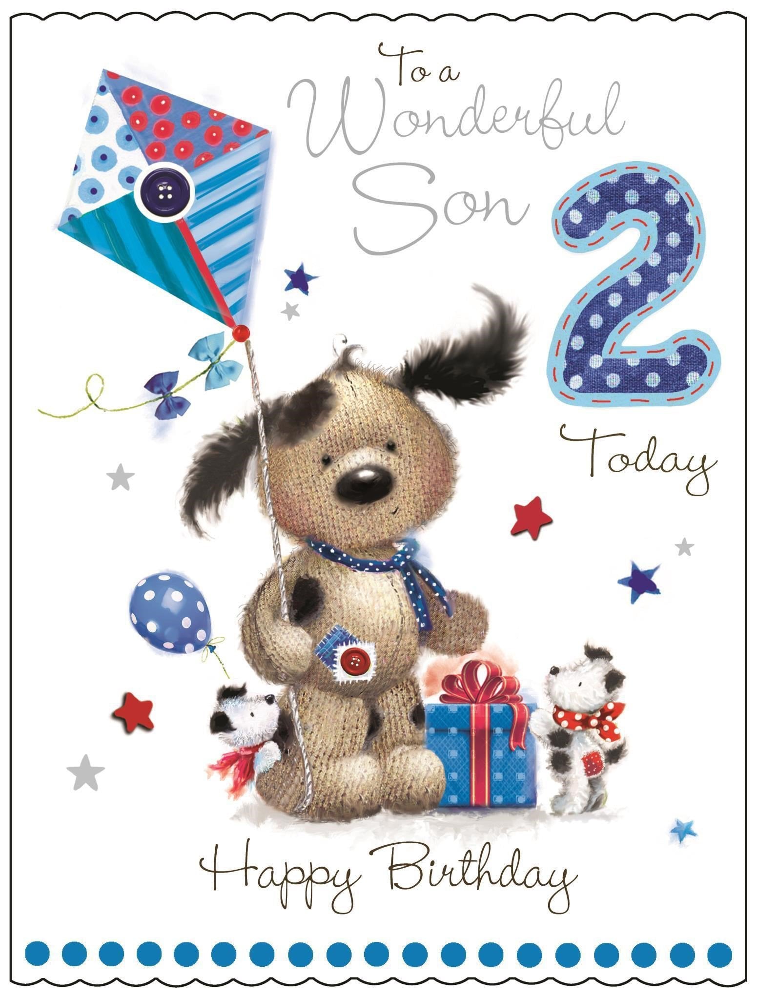 Front of Son 2nd Birthday Greetings Card