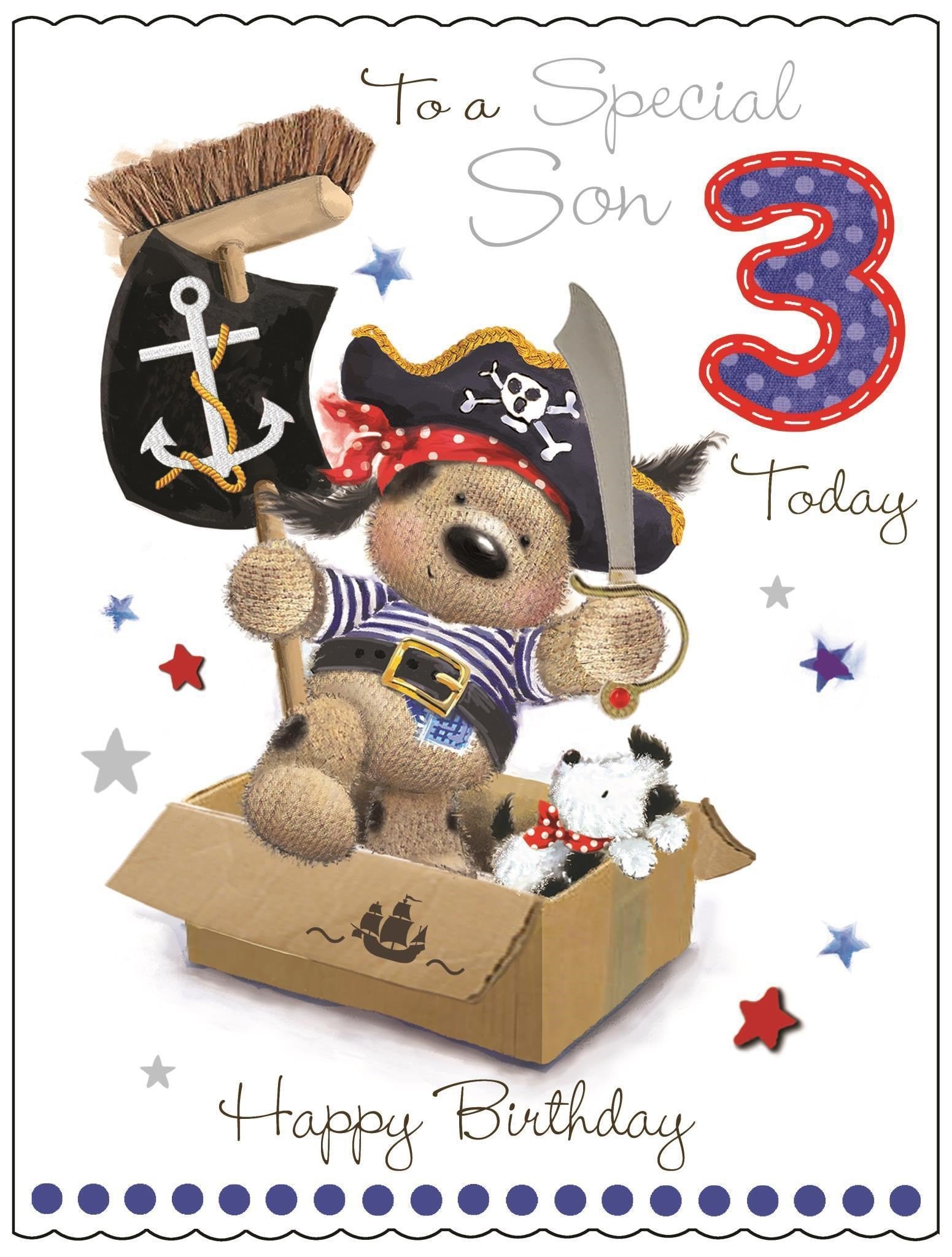 Front of Son 3rd Birthday Greetings Card