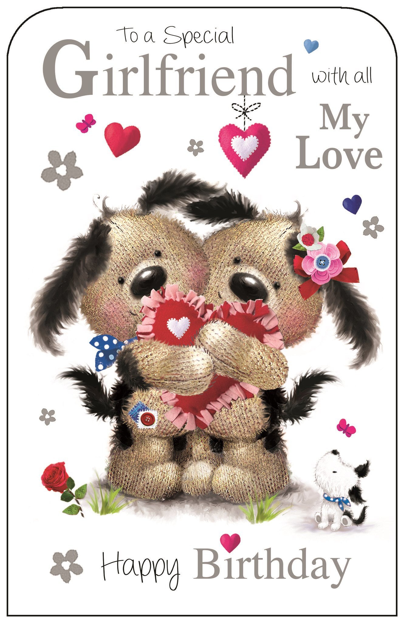 Front of Special Girlfriend Birthday Cute Greetings Card