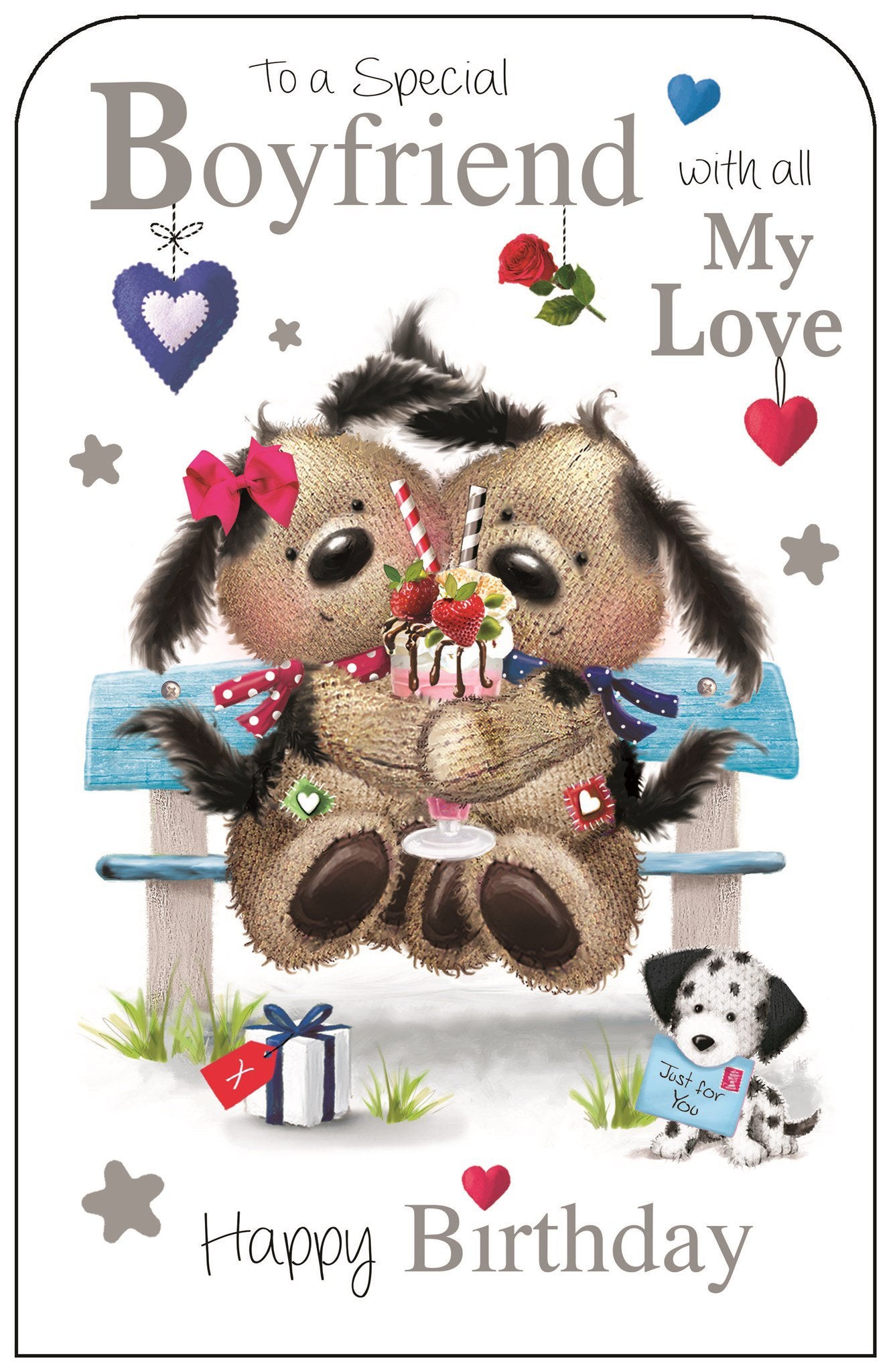 Front of Special Boyfriend Birthday Cute Greetings Card