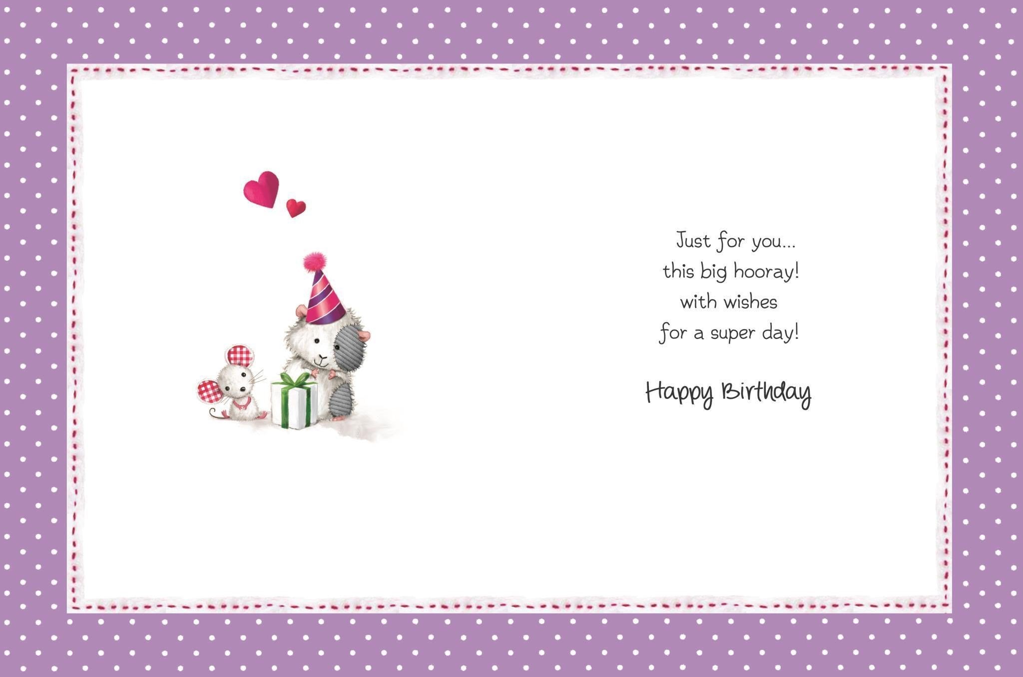 Inside of Special Auntie Birthday Cute Greetings Card