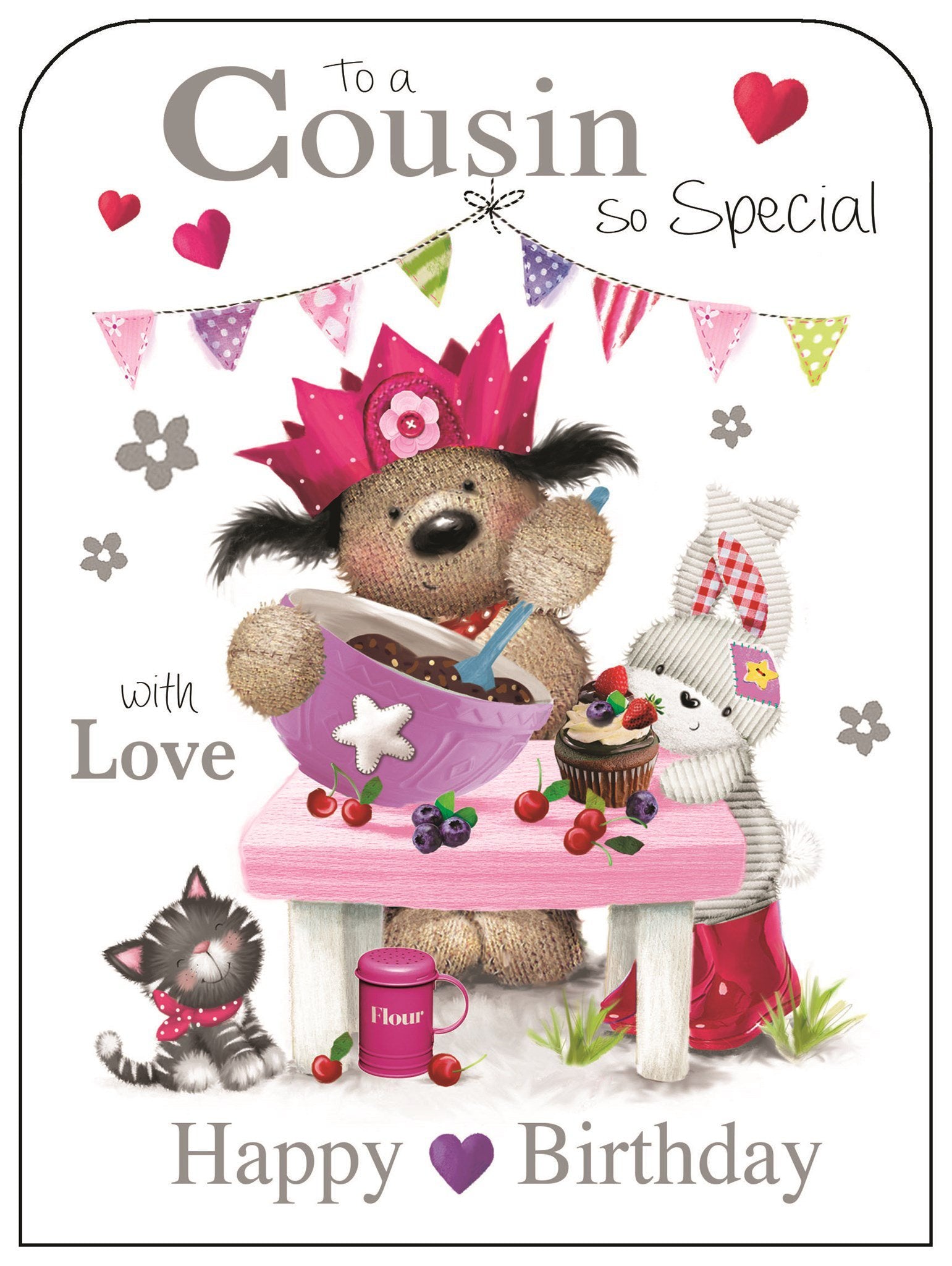 Front of Special Cousin Birthday Cute Greetings Card
