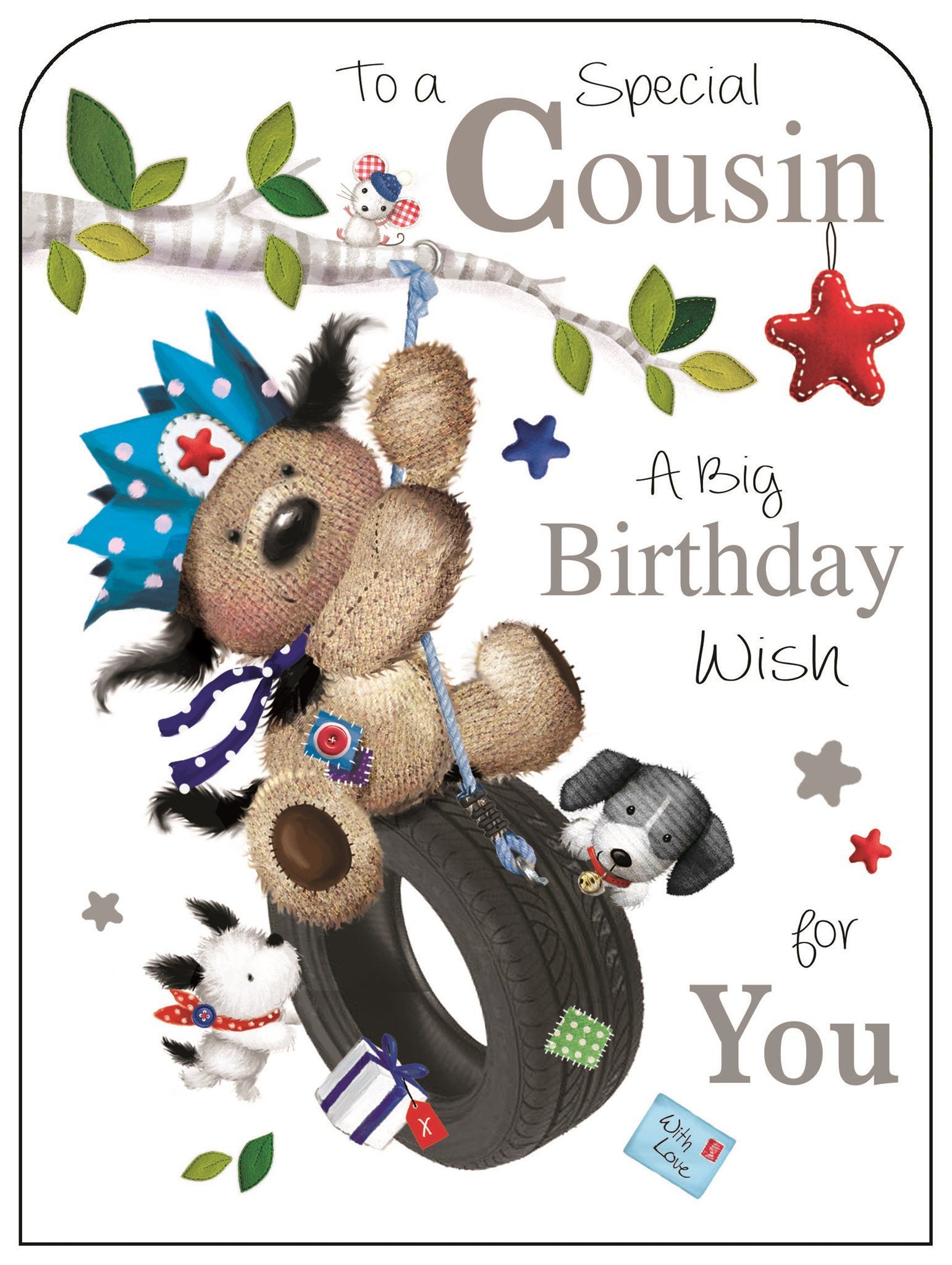 Front of Special Cousin Birthday Cute Greetings Card