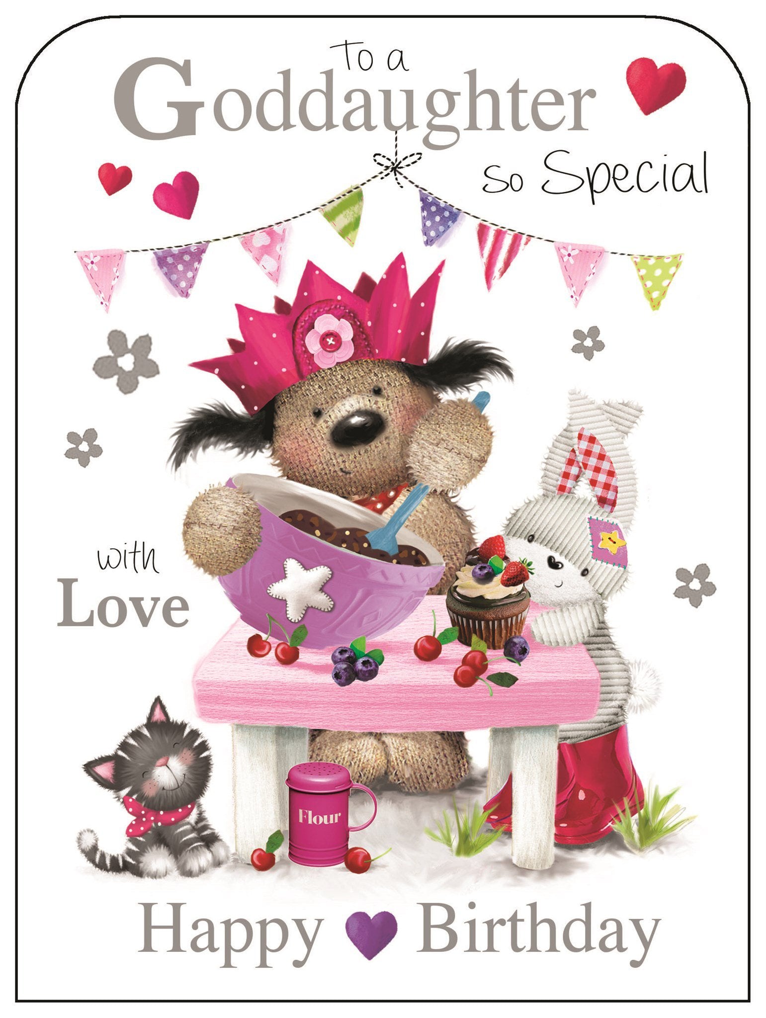 Front of Goddaughter Birthday Cute Greetings Card