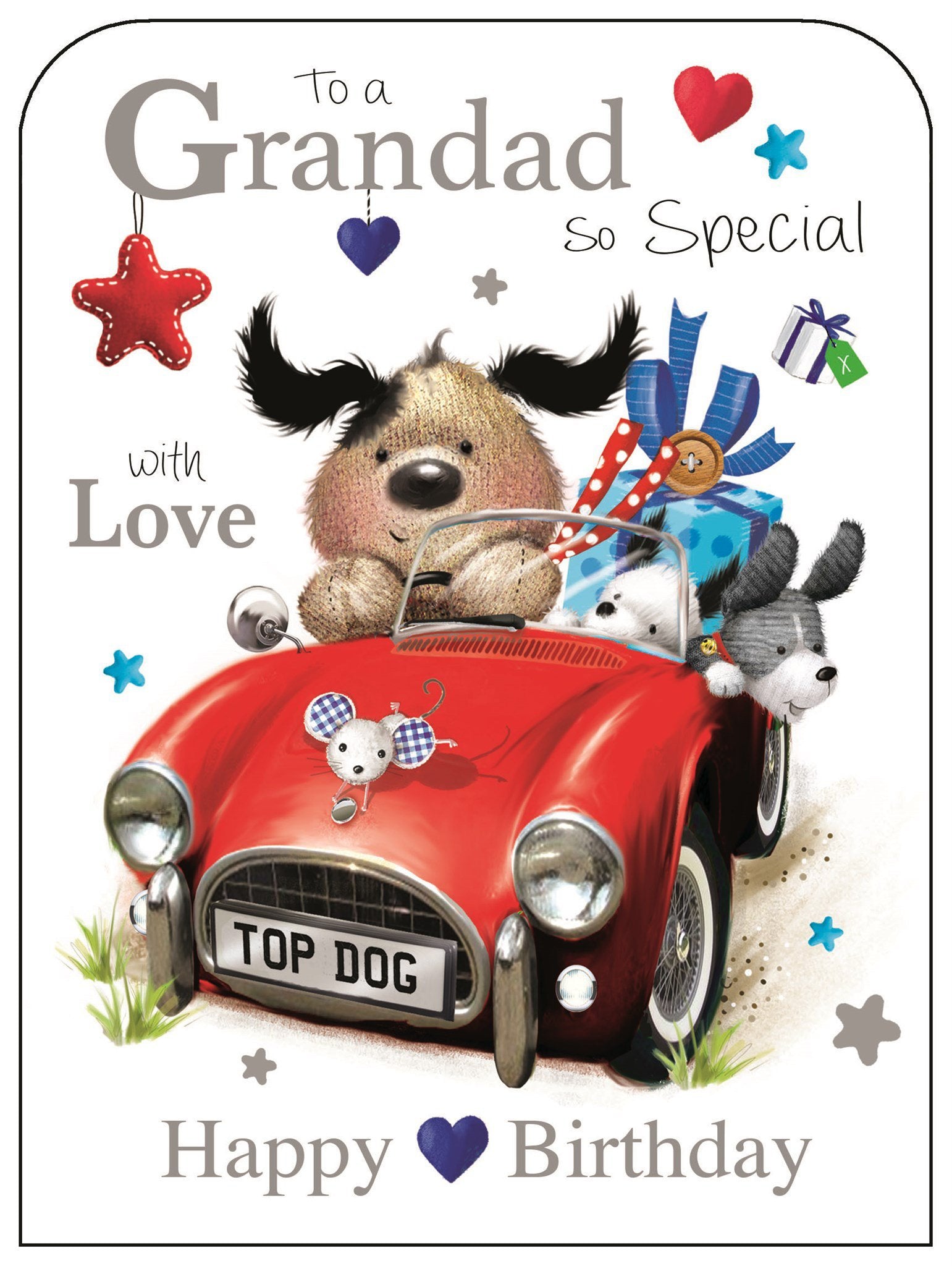 Front of Grandad Car Birthday Cute Greetings Card