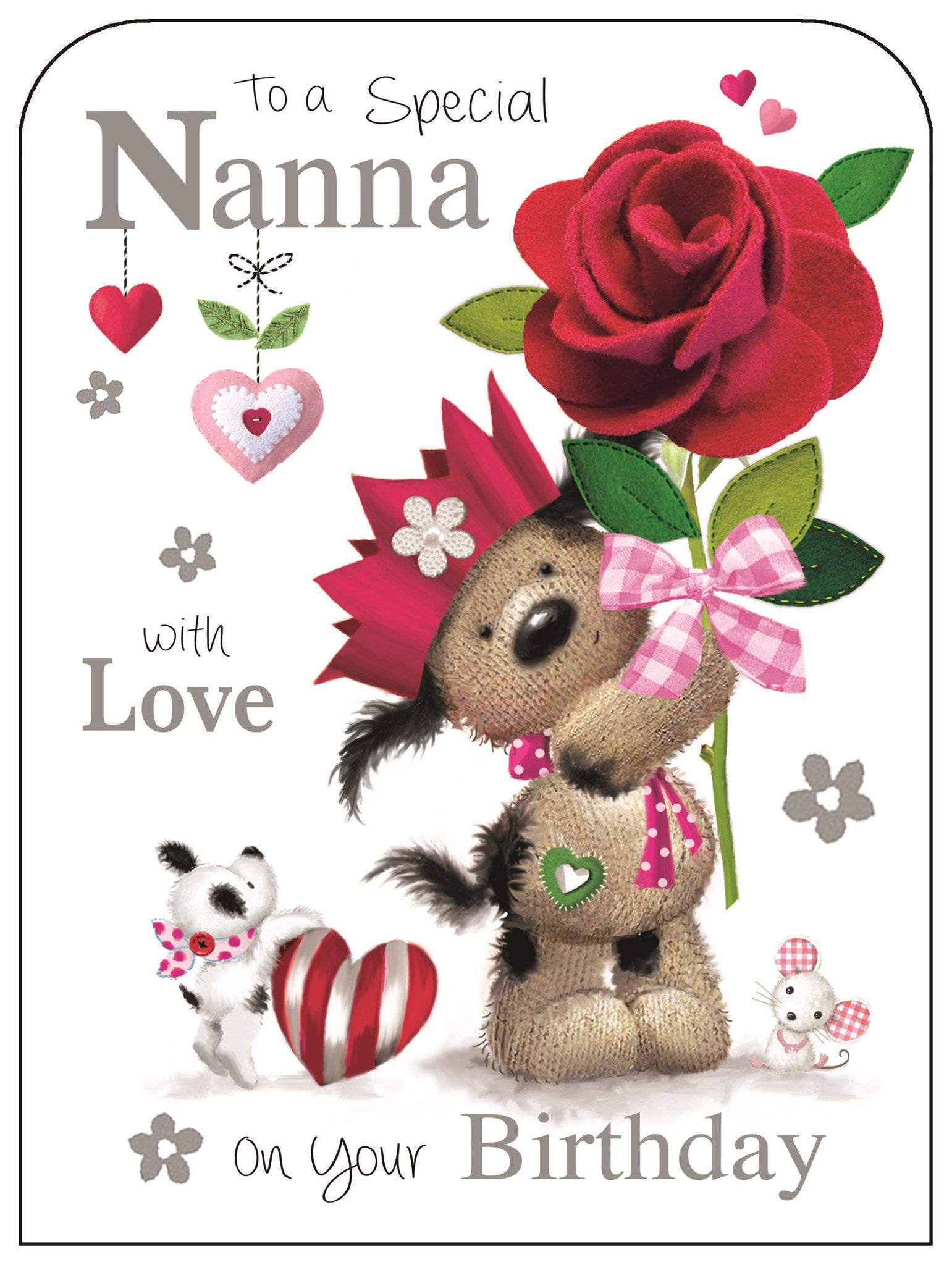 Front of Nanna Rose Birthday Cute Greetings Card