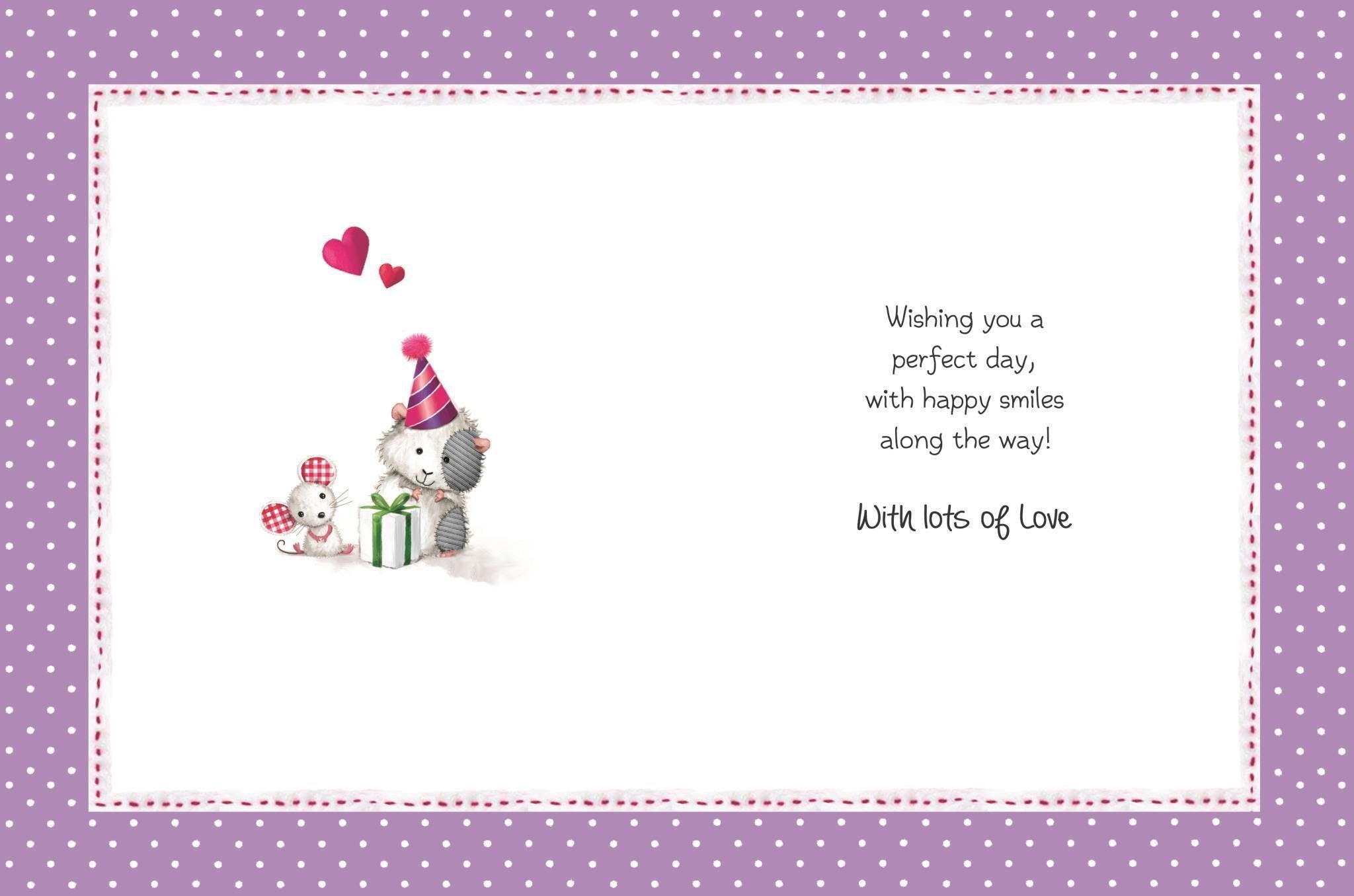 Inside of Nanny Heart Birthday Cute Greetings Card