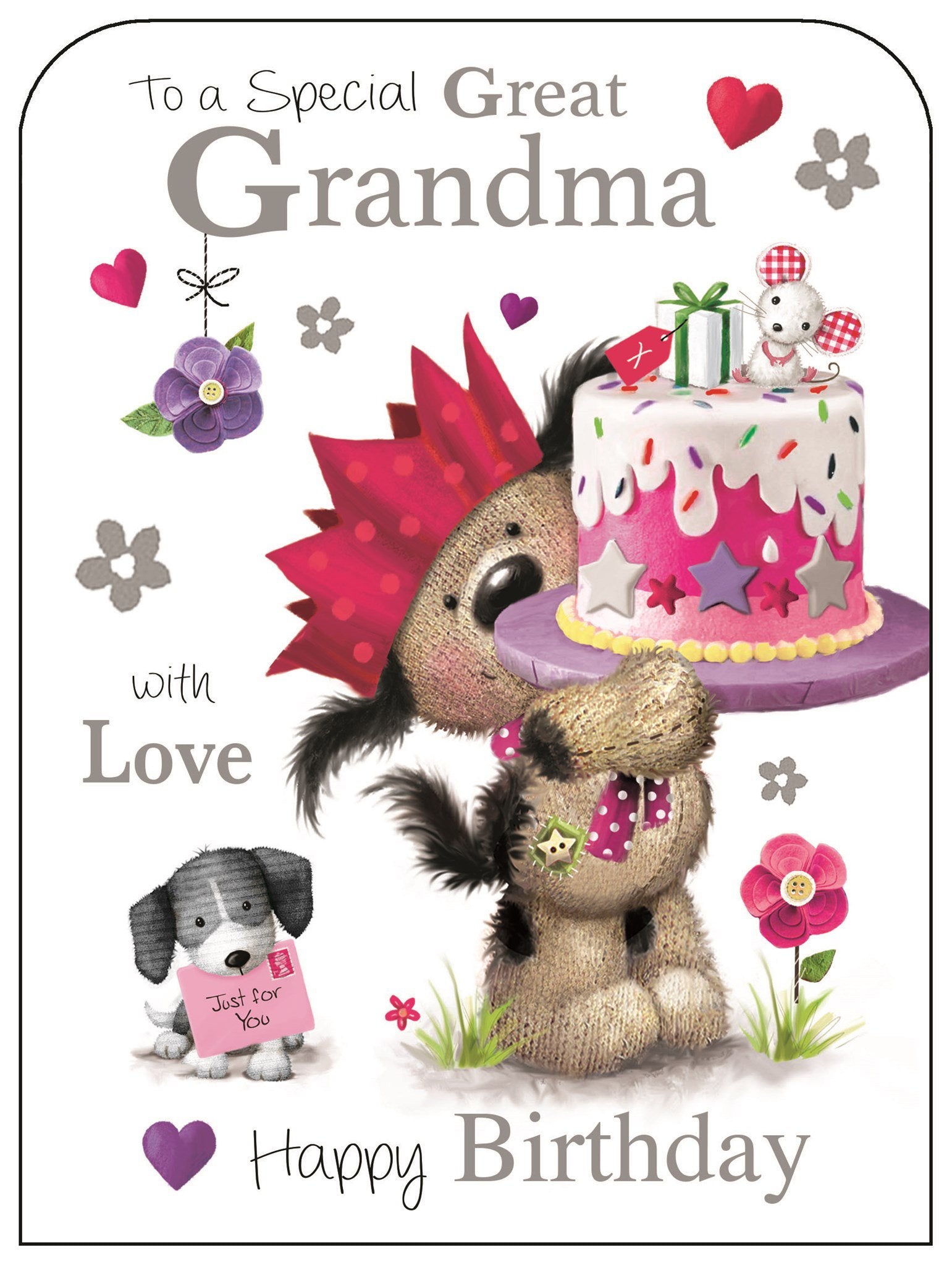 Front of Great Grandma Cake Birthday Cute Greetings Card