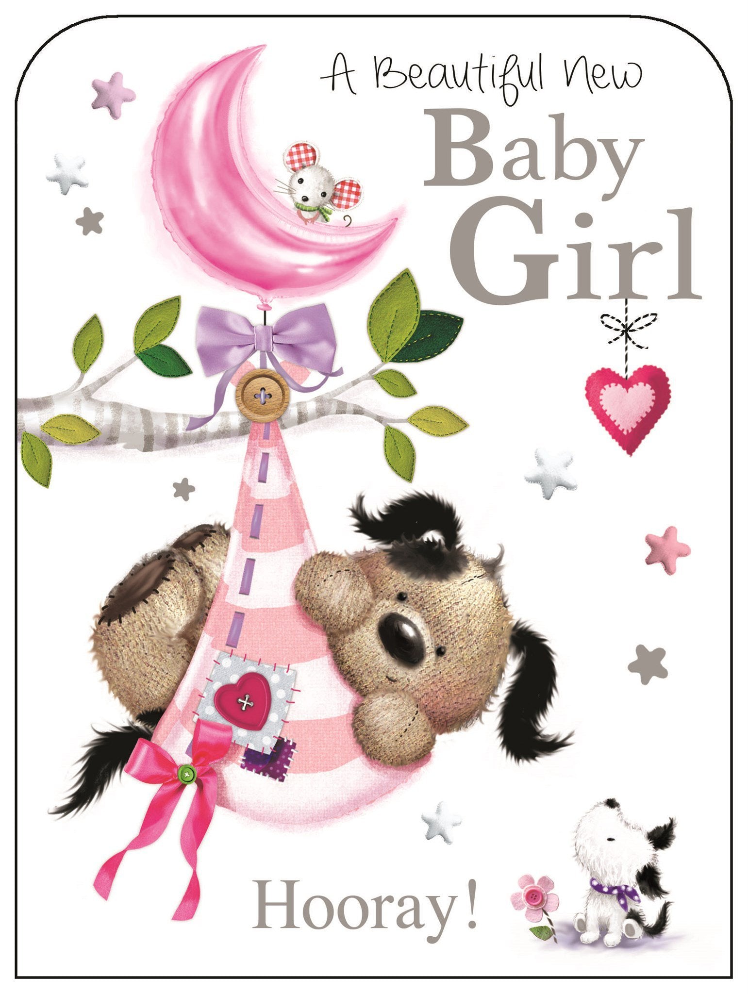 Front of New Baby Girl Cute Greetings Card