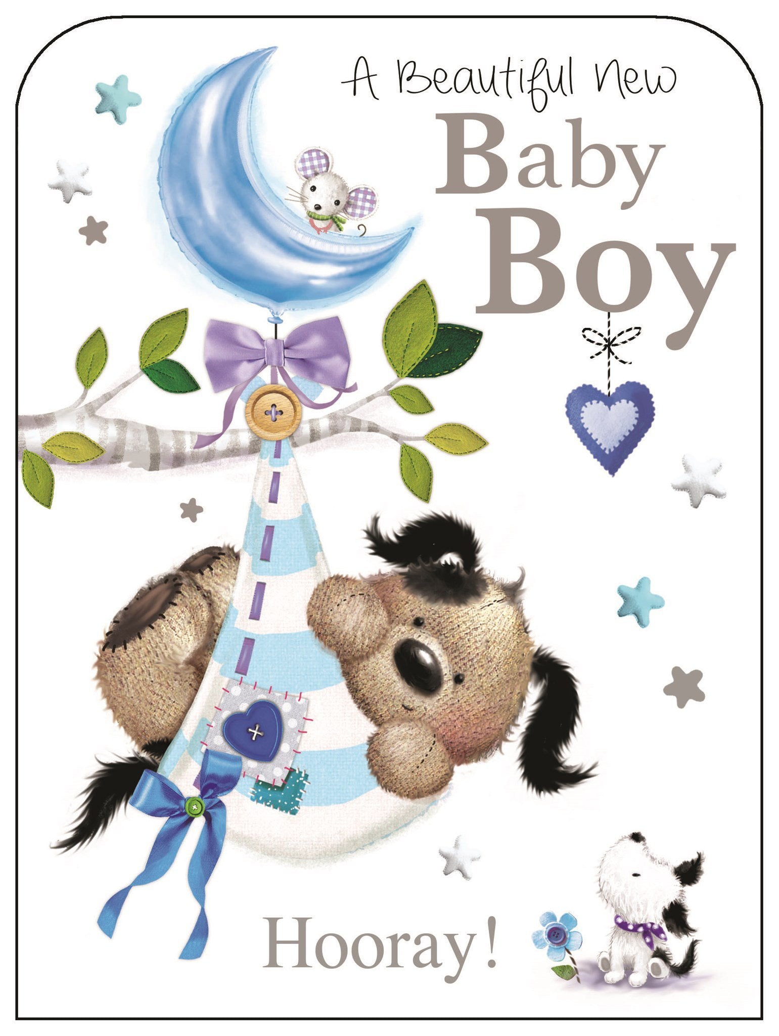 Front of New Baby Boy Cute Greetings Card