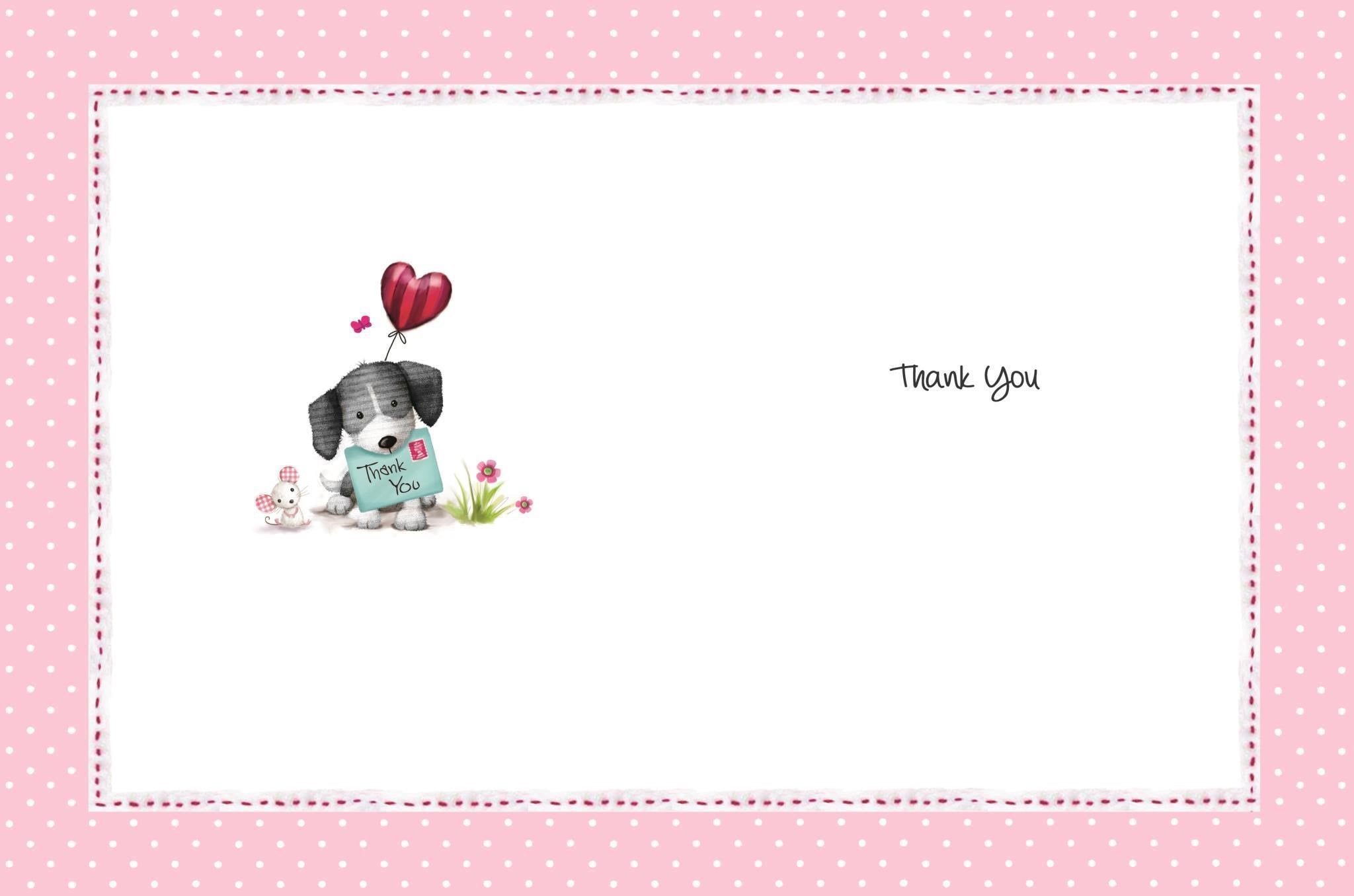 Inside of Thank You Rose Cute Greetings Card
