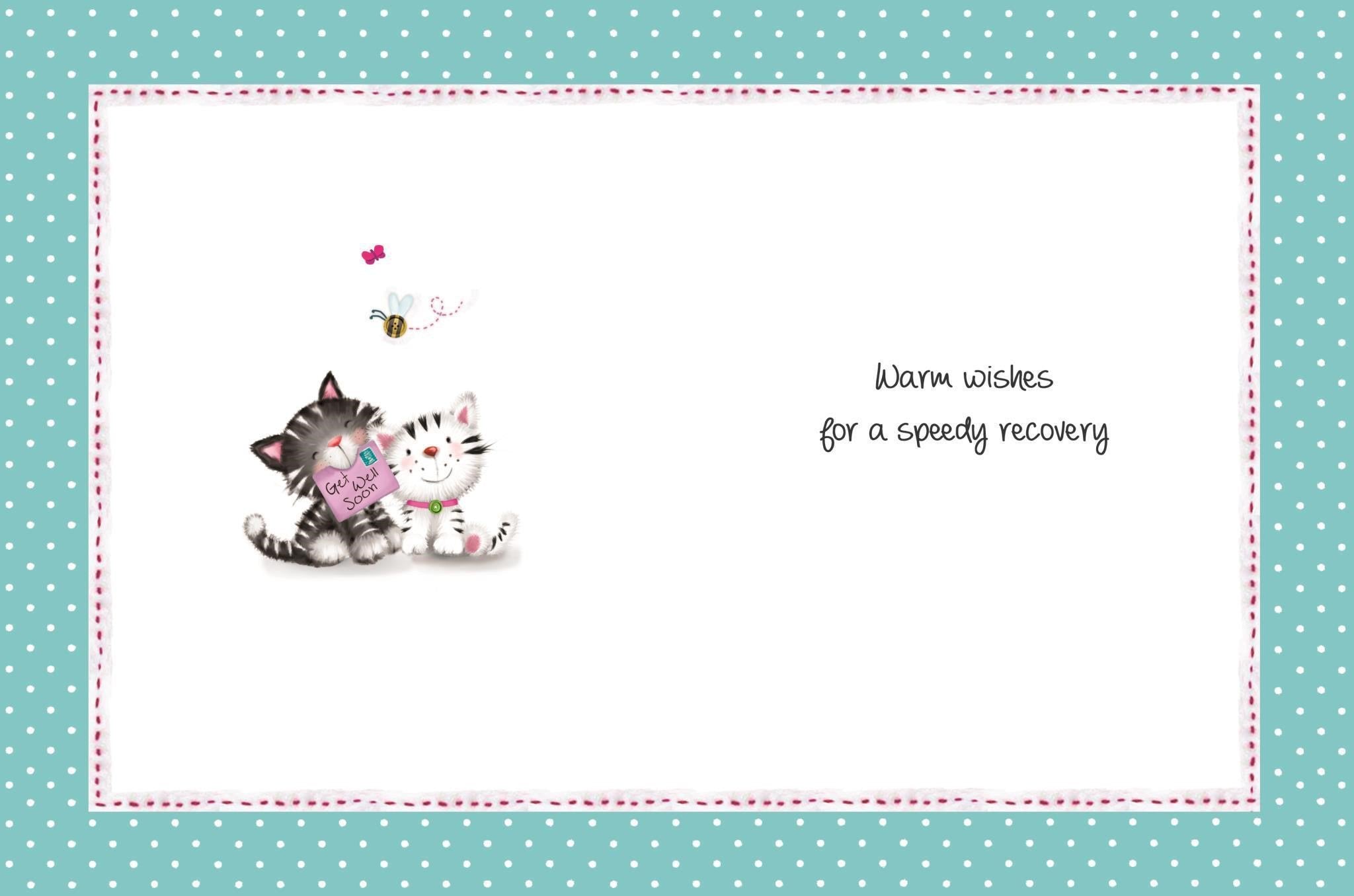 Inside of Get Well Bed Cute Greetings Card