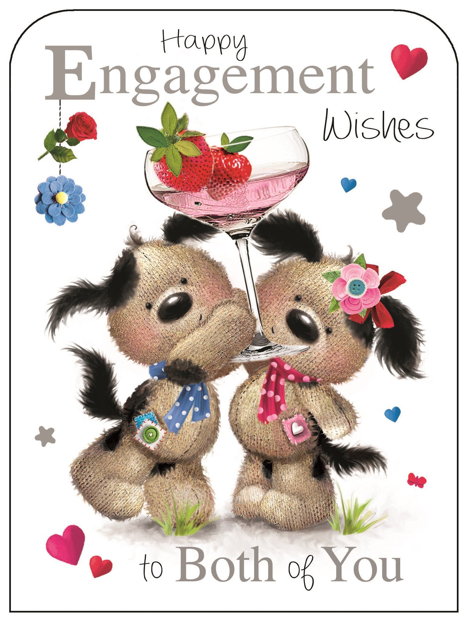 Front of Engagement Wishes Cute Greetings Card