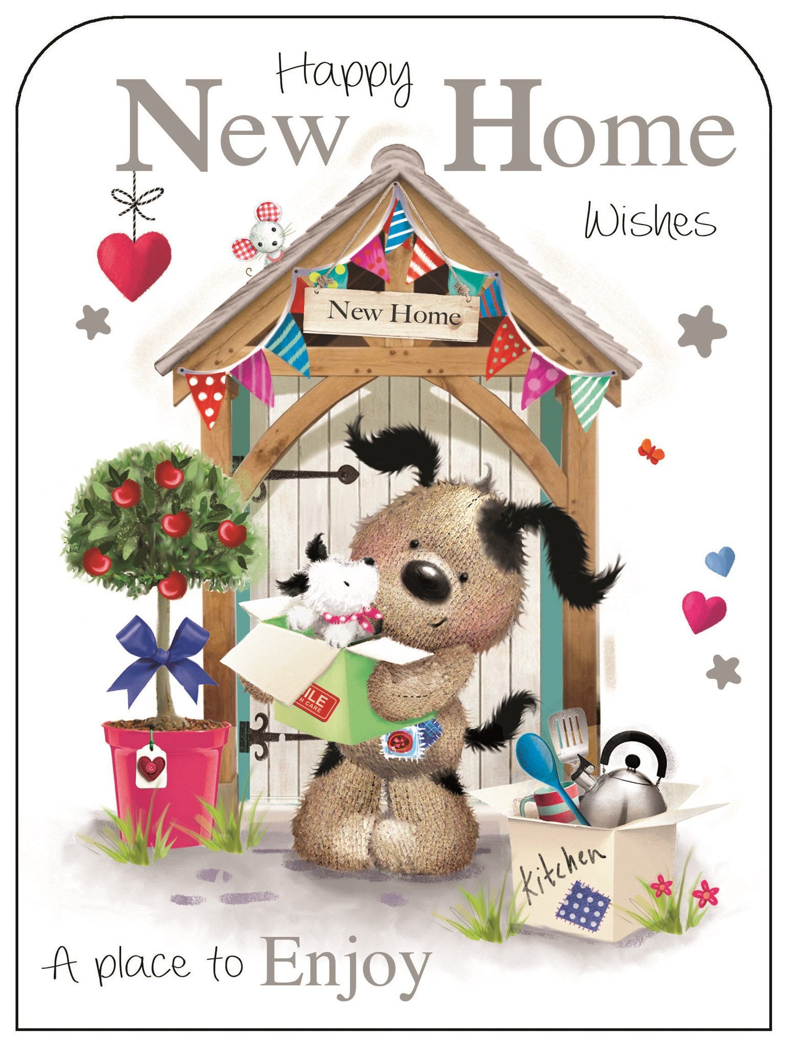 Front of New Home Cute Greetings Card