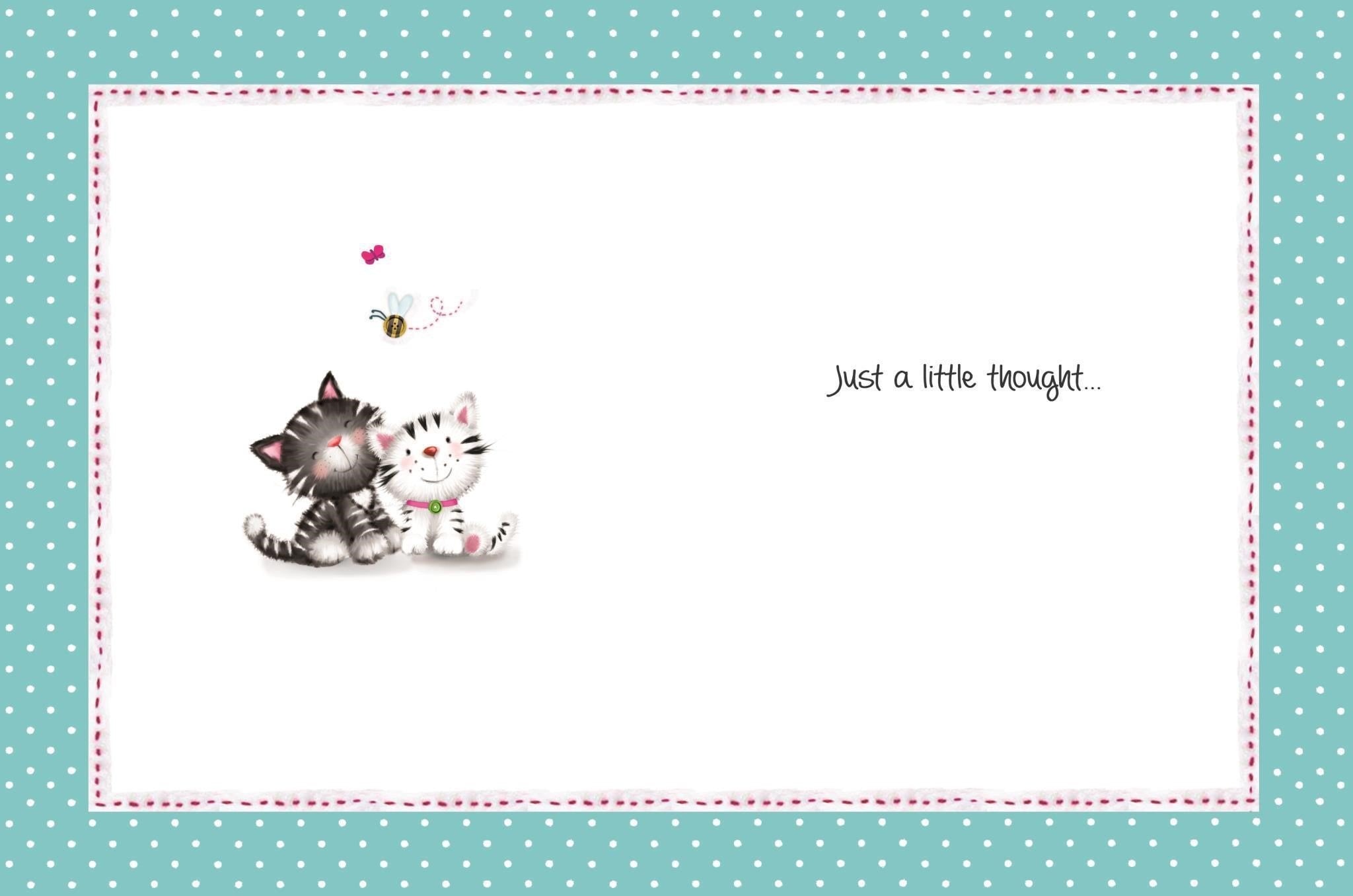 Inside of Sending You a Hug Cute Greetings Card