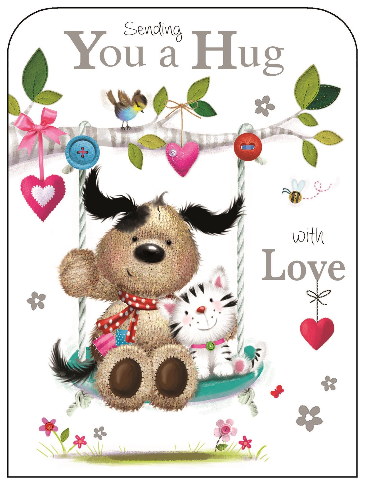Front of Sending You a Hug Cute Greetings Card
