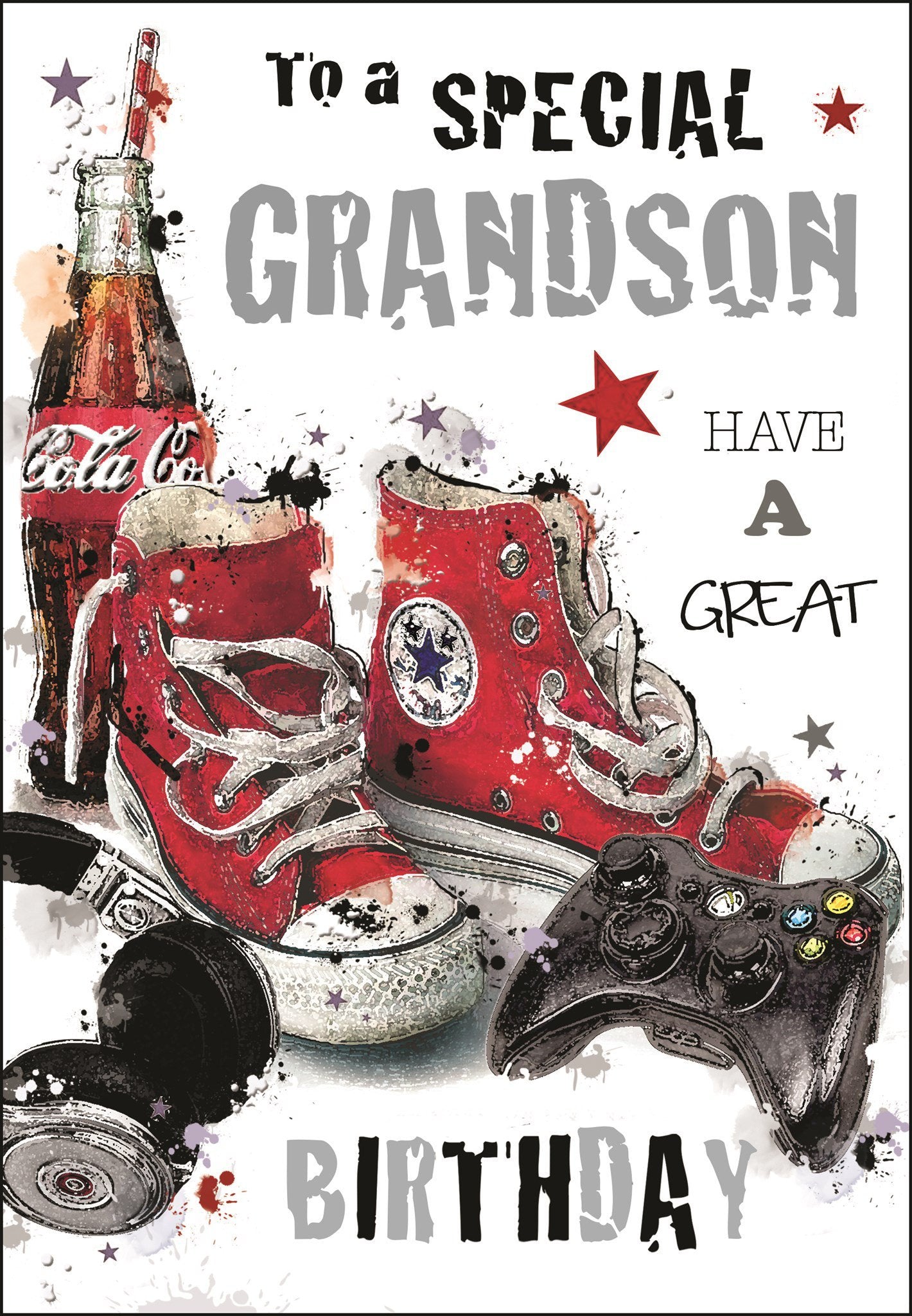 Front of Grandson Cool Birthday Greetings Card