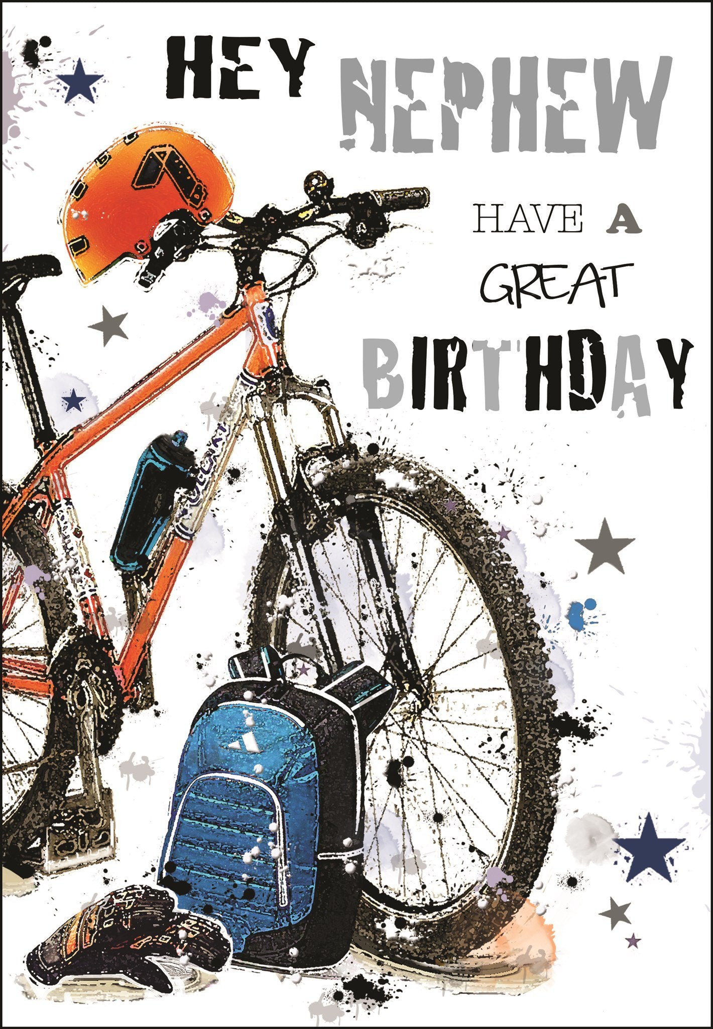 Front of Nephew Bike Birthday Greetings Card
