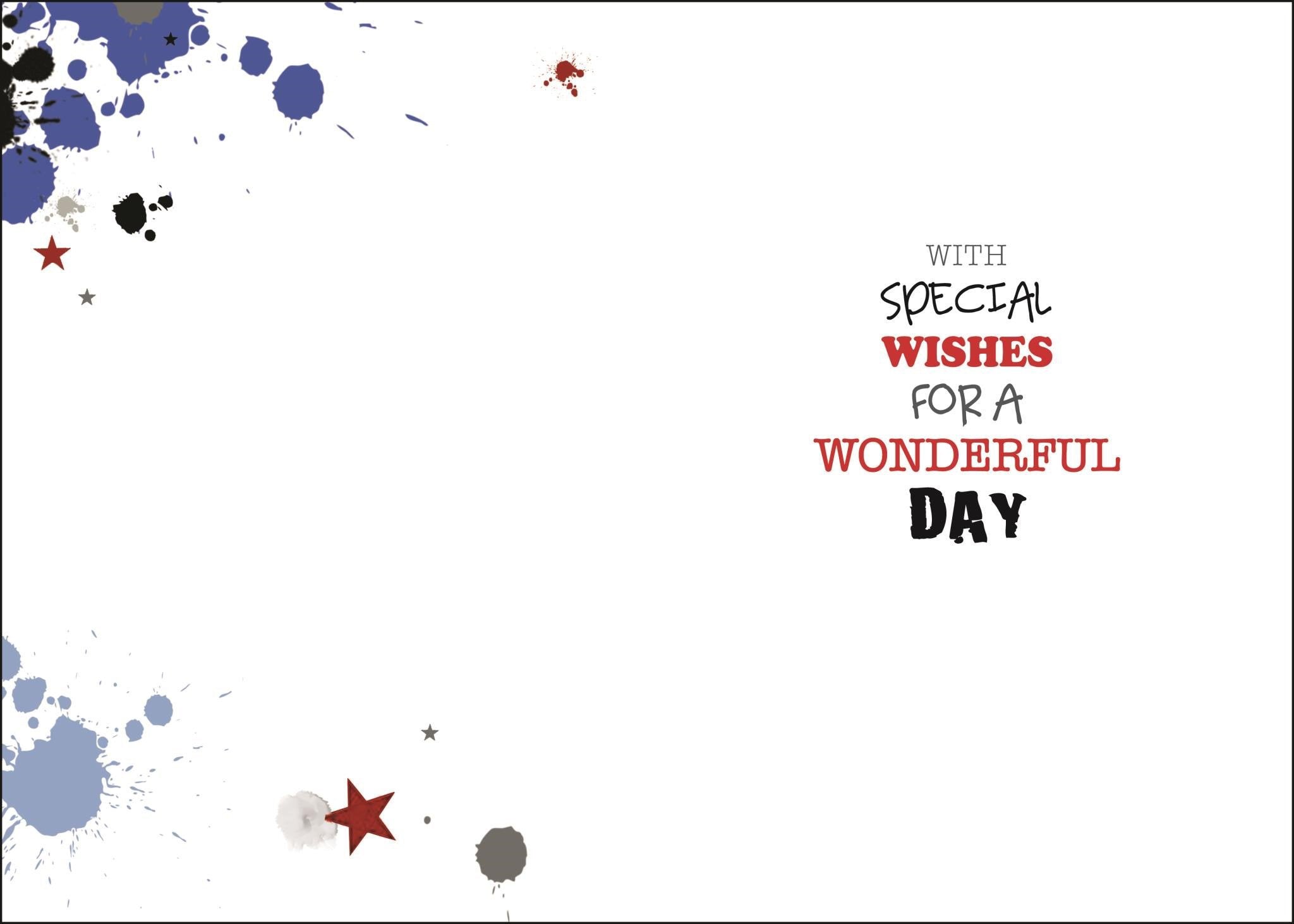 Inside of Son Football Birthday Greetings Card