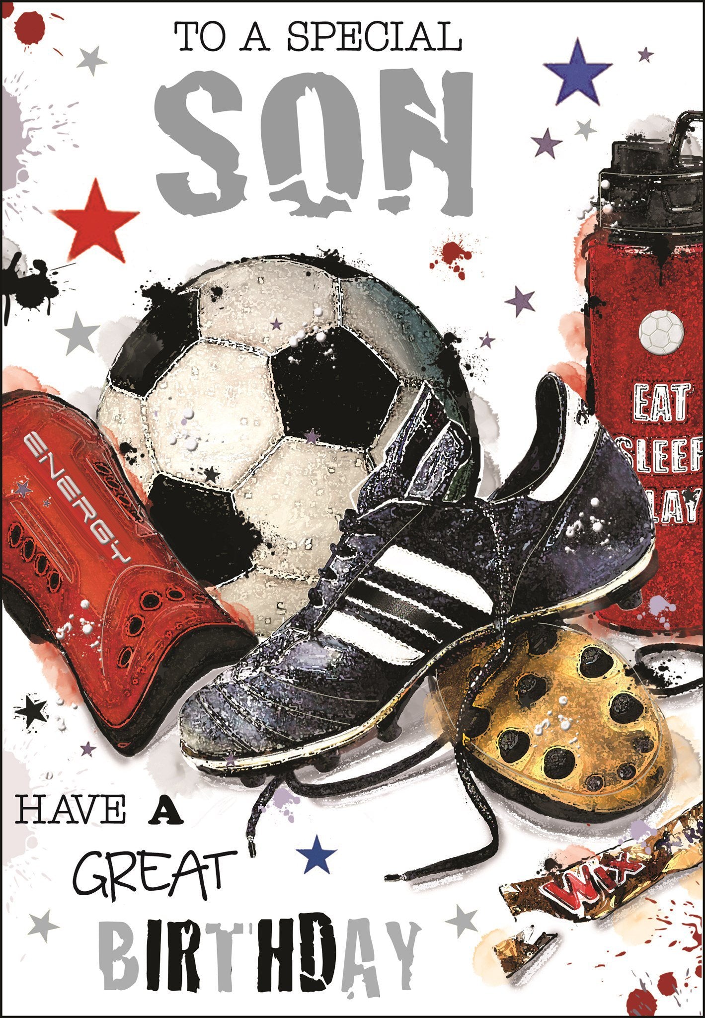 Front of Son Football Birthday Greetings Card