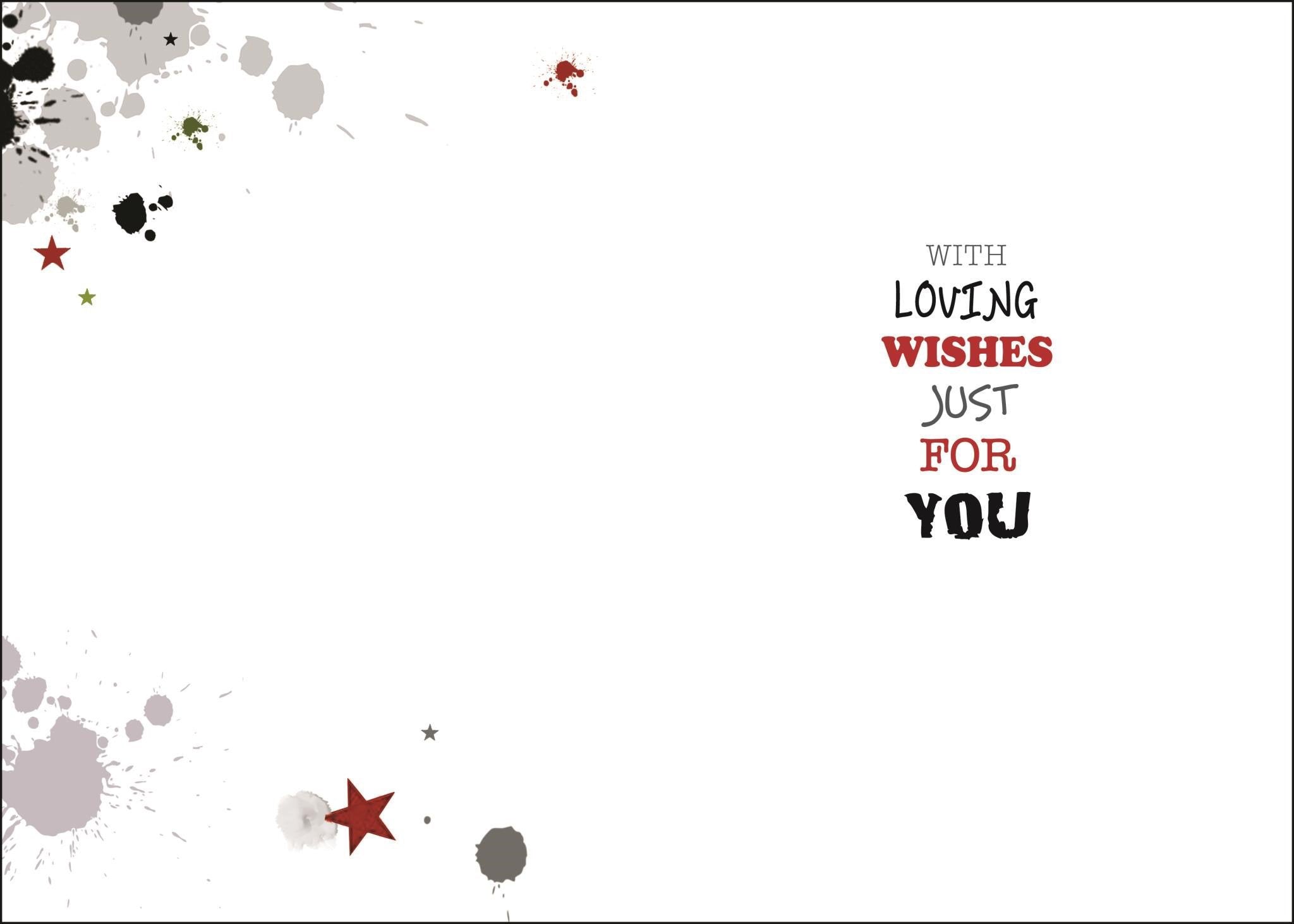 Inside of Husband Wine Birthday Greetings Card