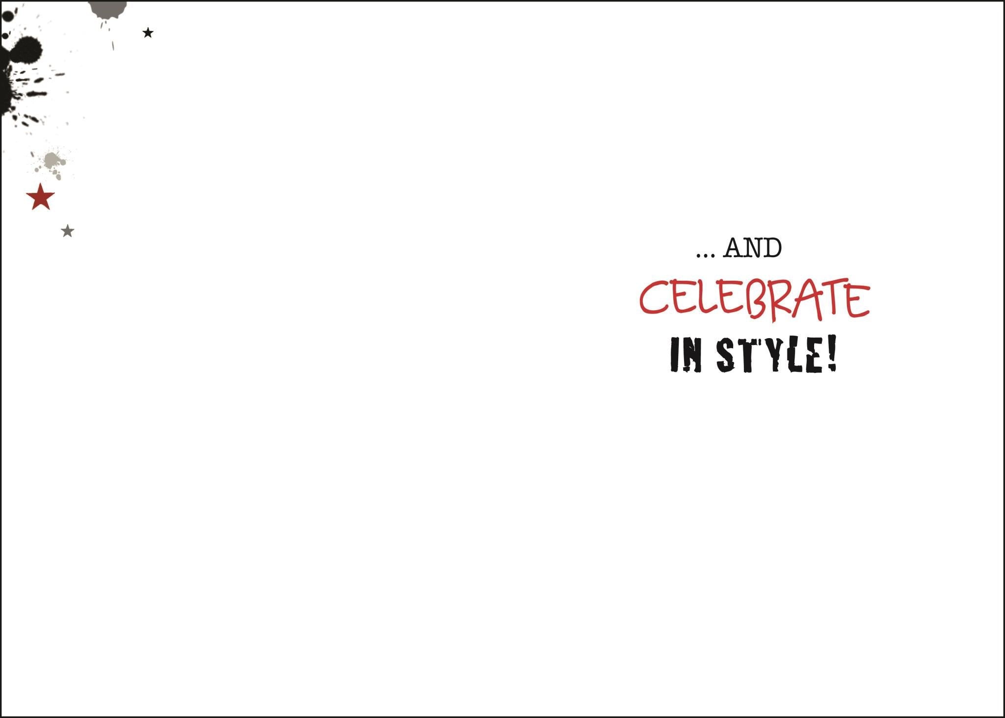 Inside of 60th Birthday Open Male Greetings Card