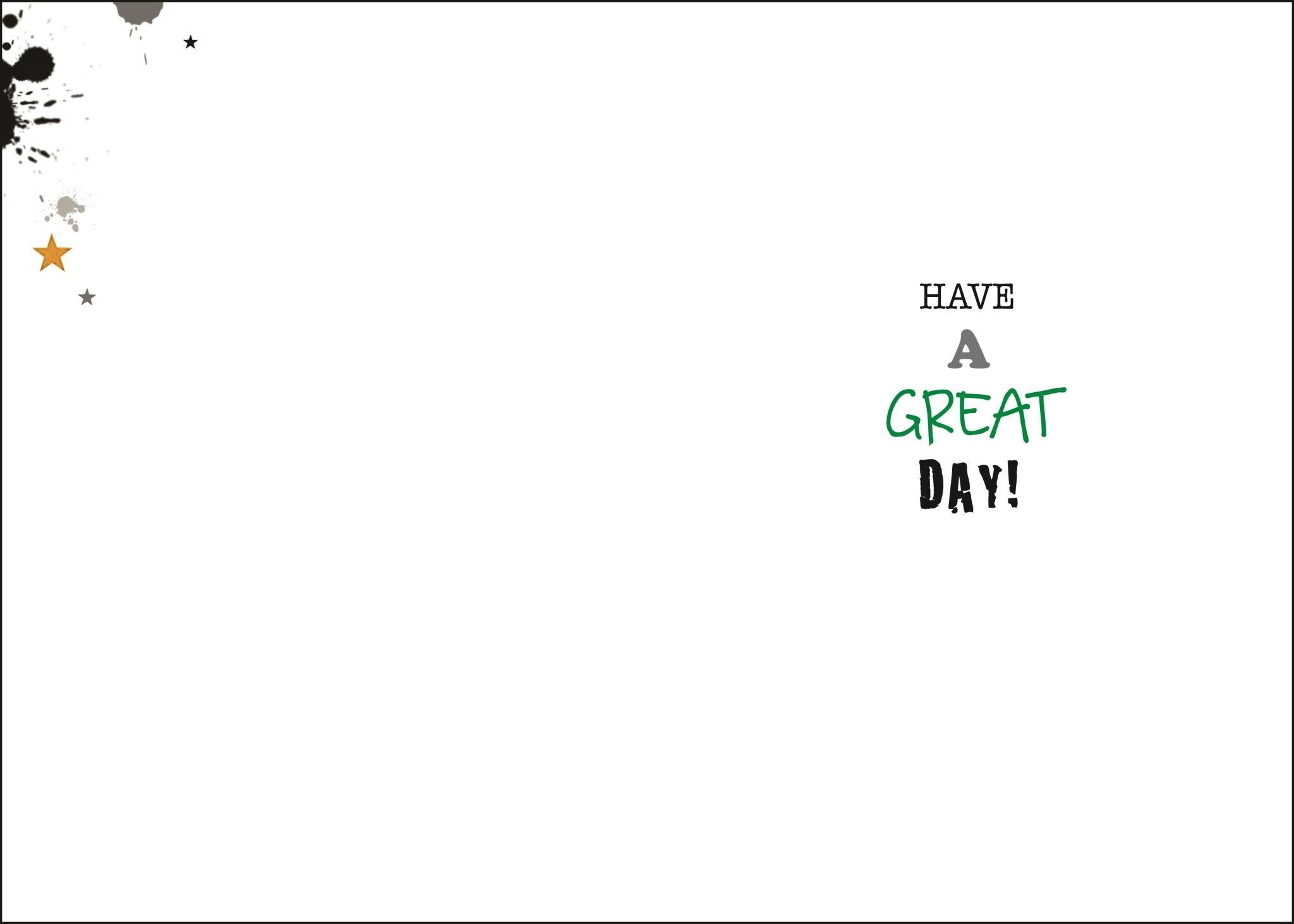 Inside of 70th Birthday Open Male Greetings Card