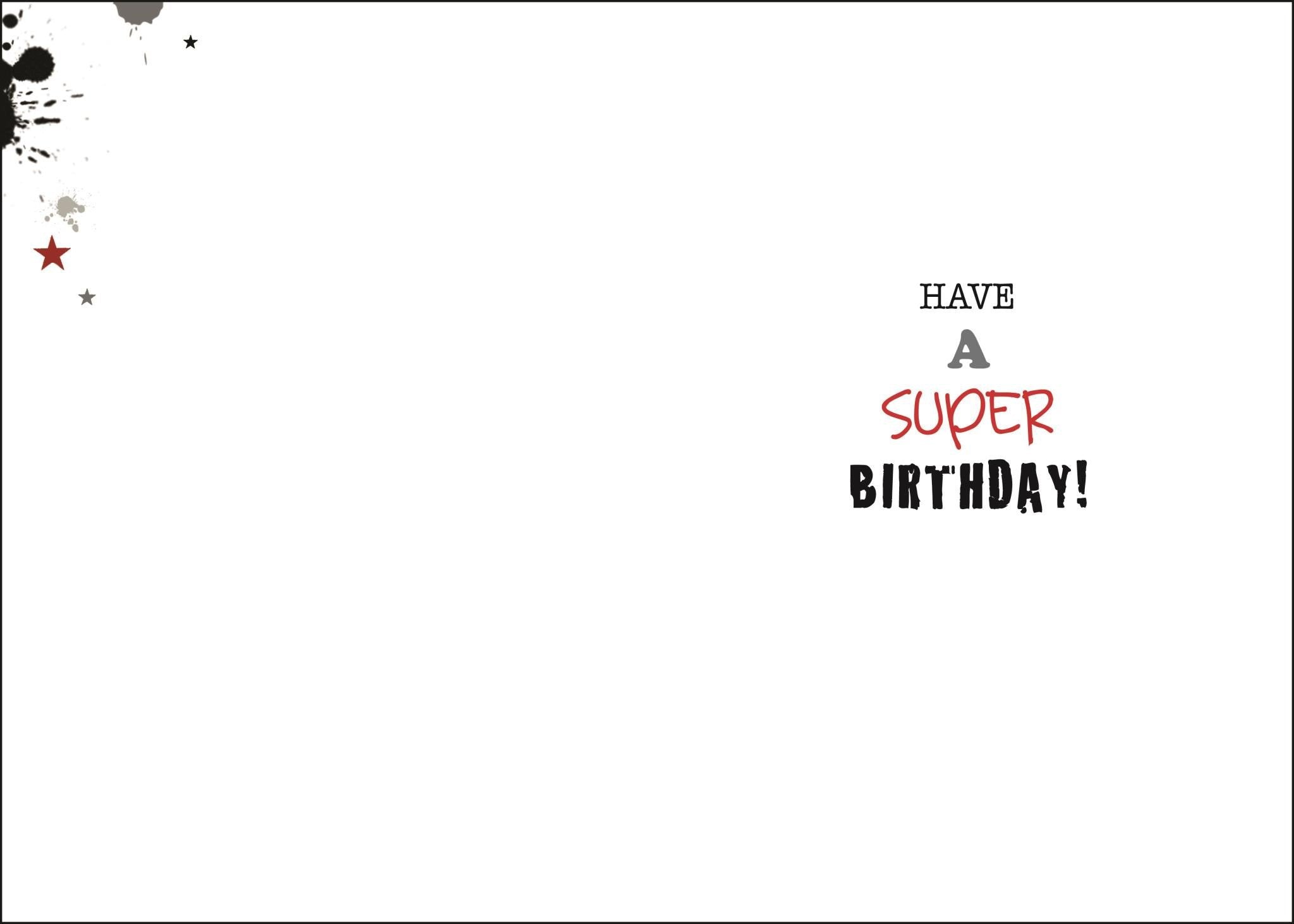 Inside of 80th Birthday Open Male Greetings Card